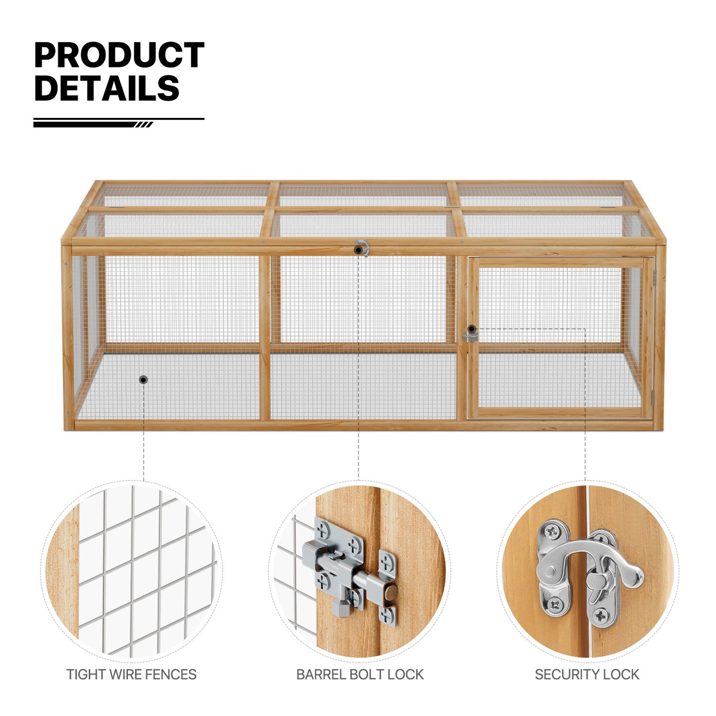 68"x48" Wooden Chicken Coop Rabbit Hutch