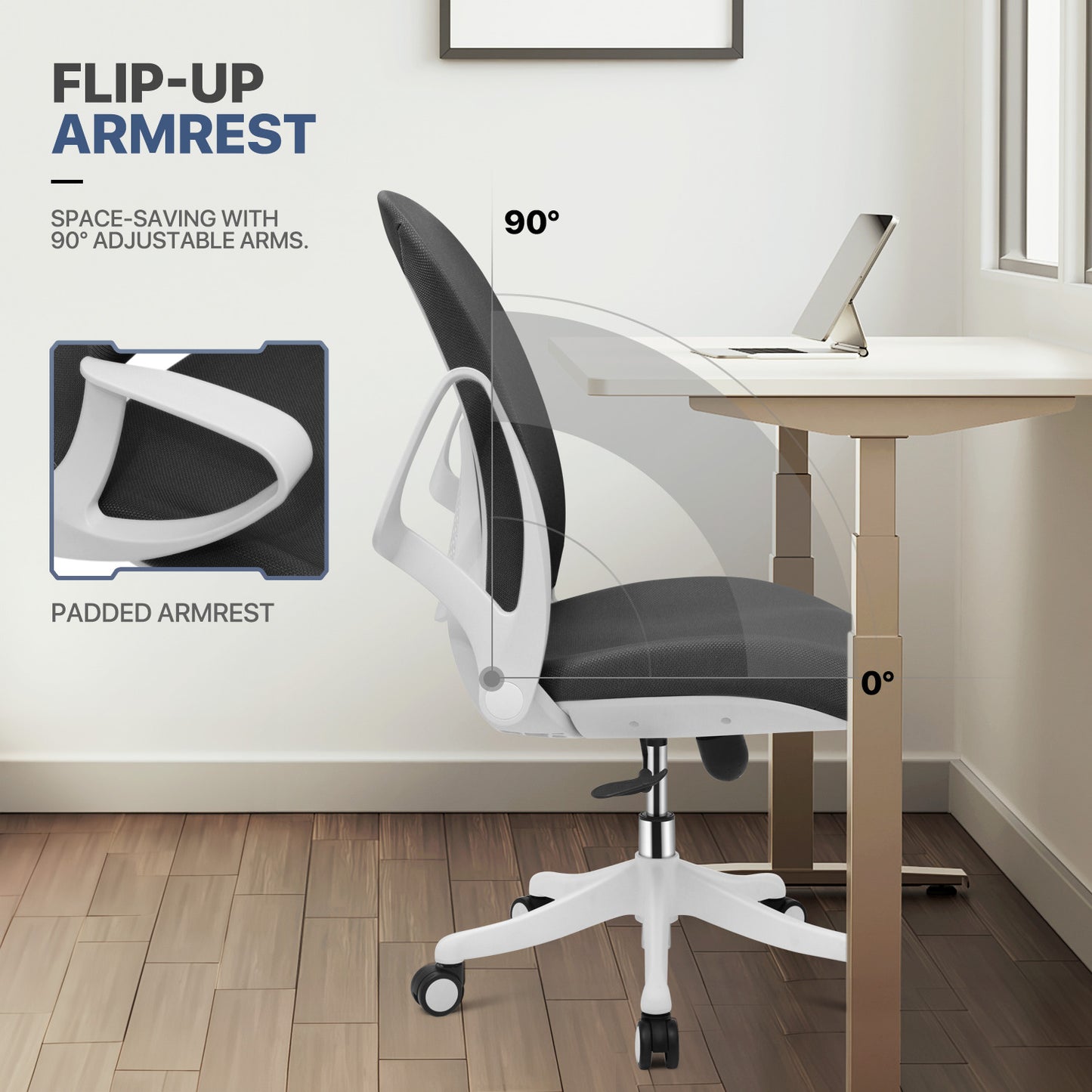 Office Chair w/D-Shaped Armrest