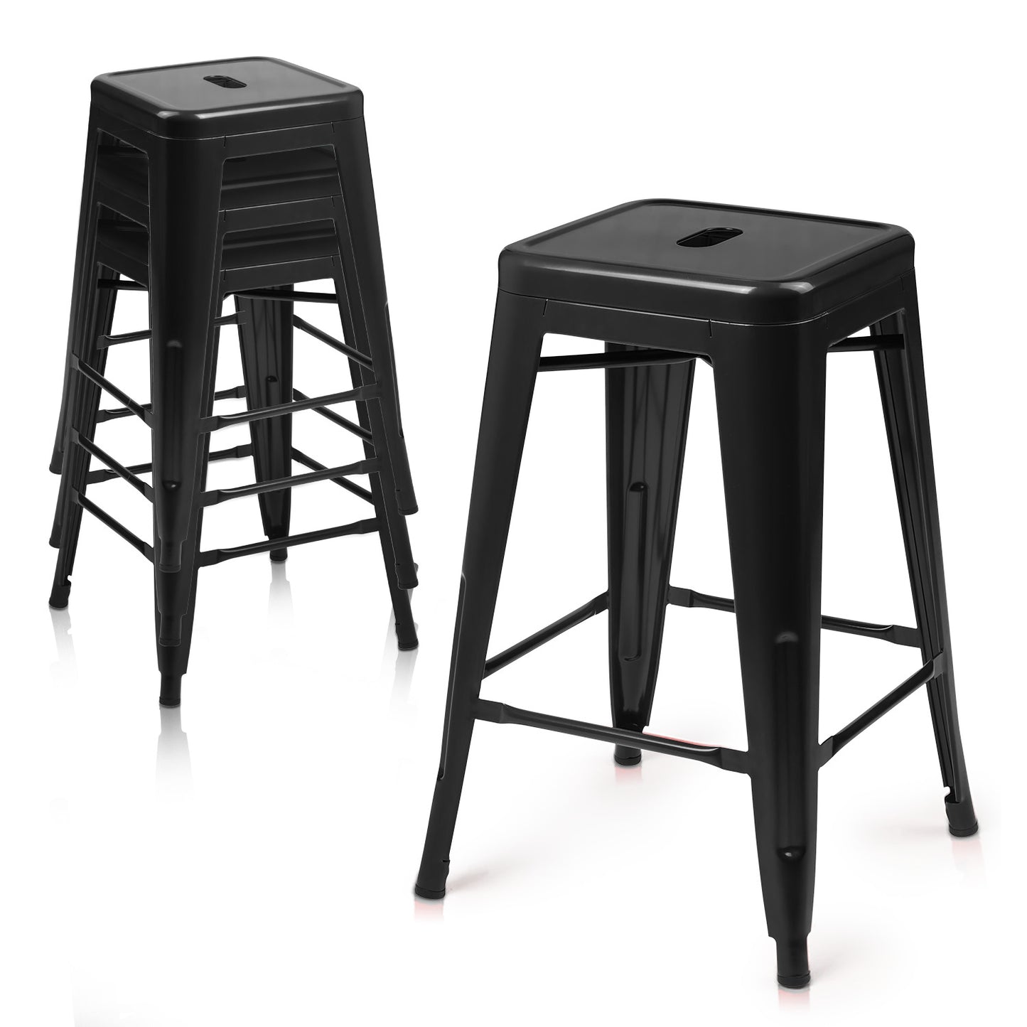 4 Pcs 24.5" Stackable Bar Stool