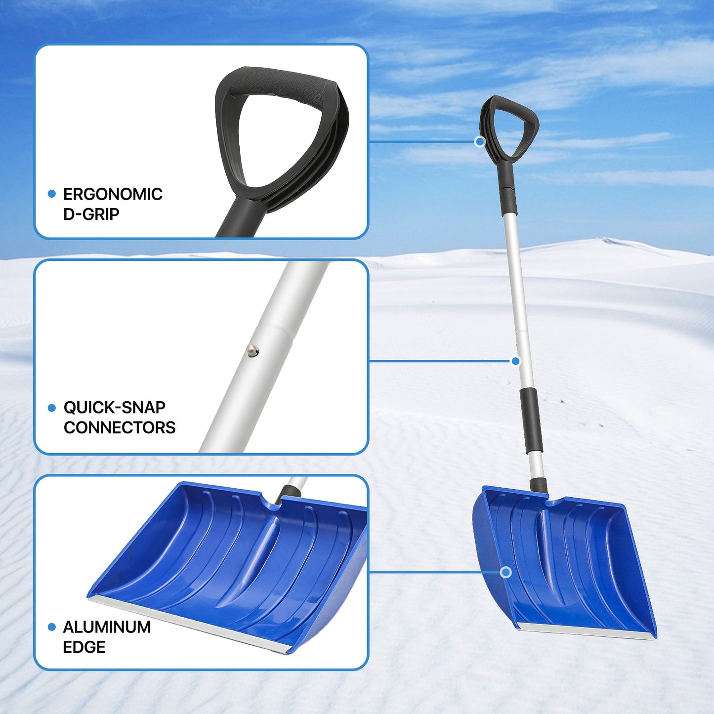 Snow Shovel - 4 FT Height - Blue