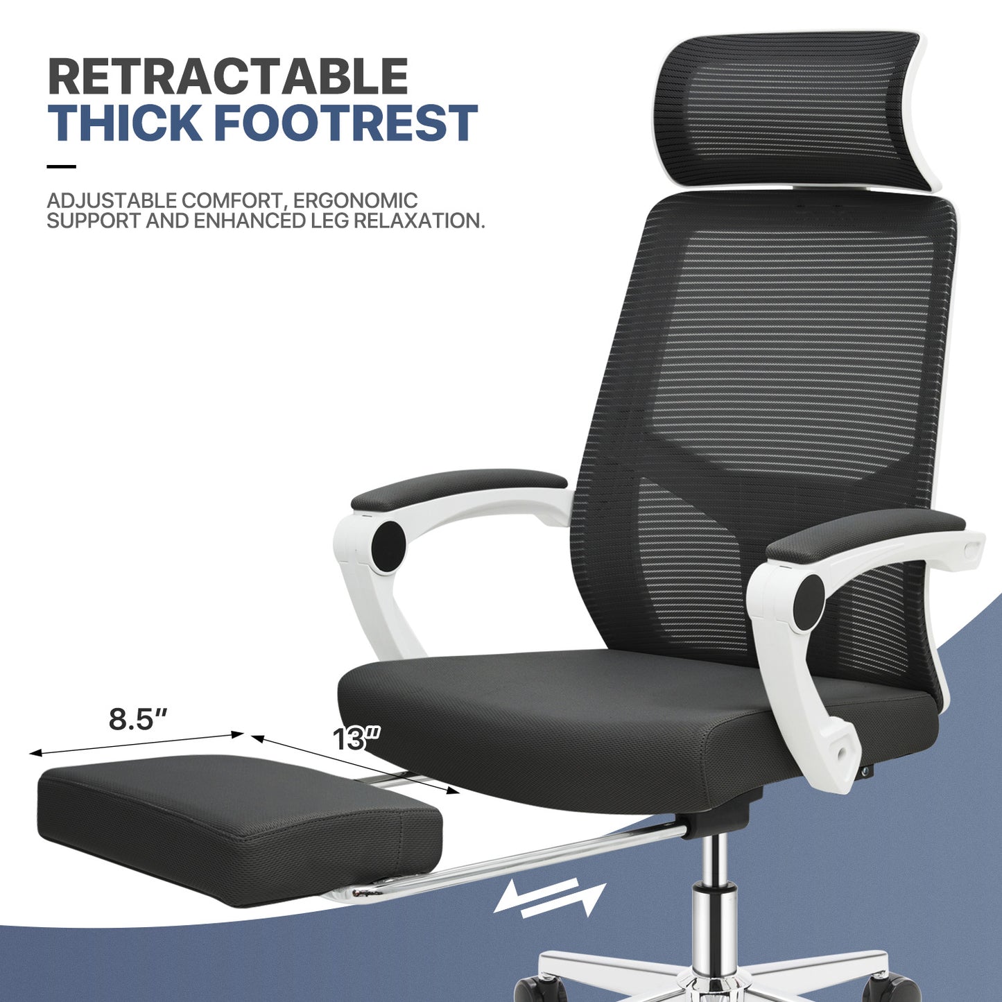 Reclinable Office Chair w/Footrest