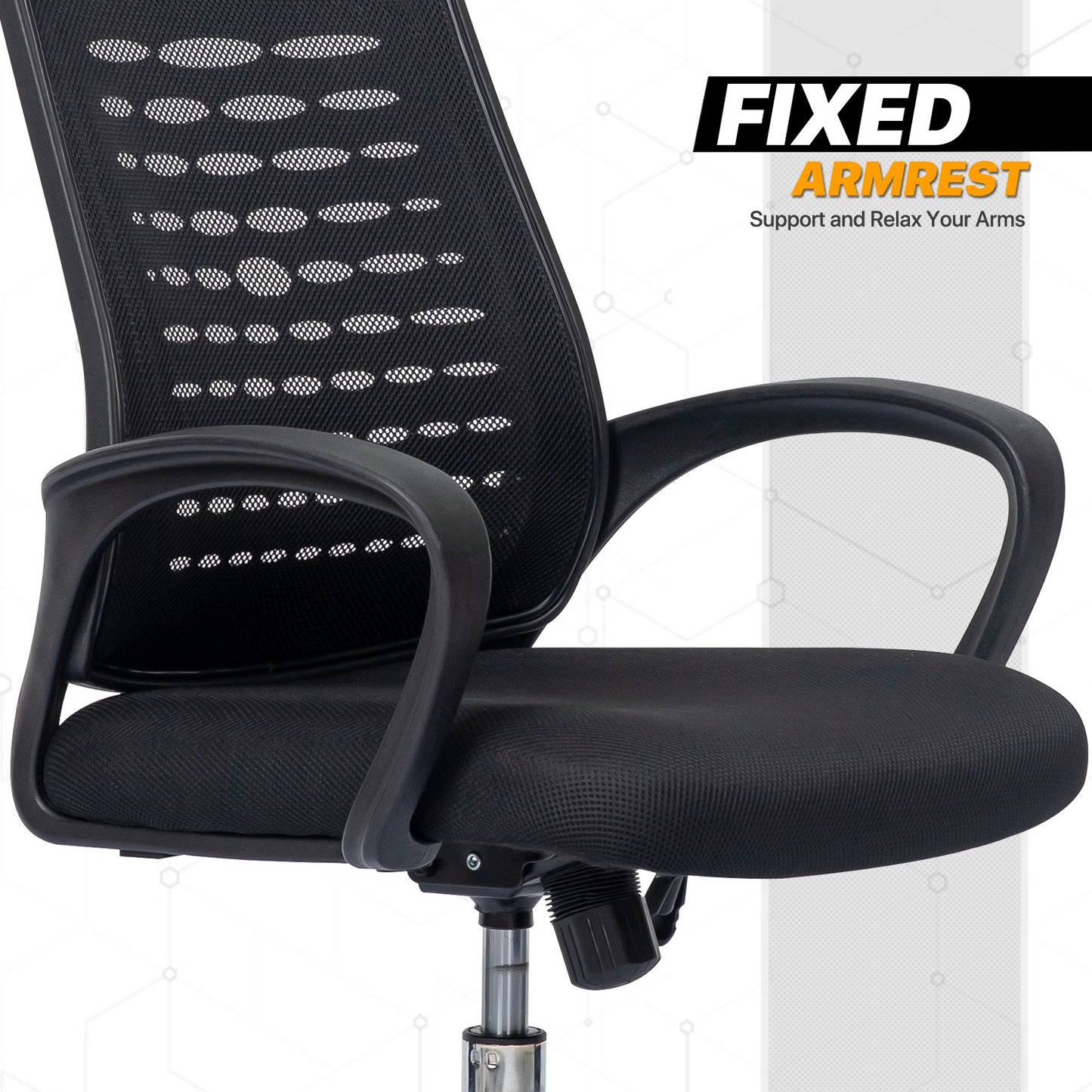 Mesh Task Chair with Headrest - Black - 29" x 47" Studded Mat Set