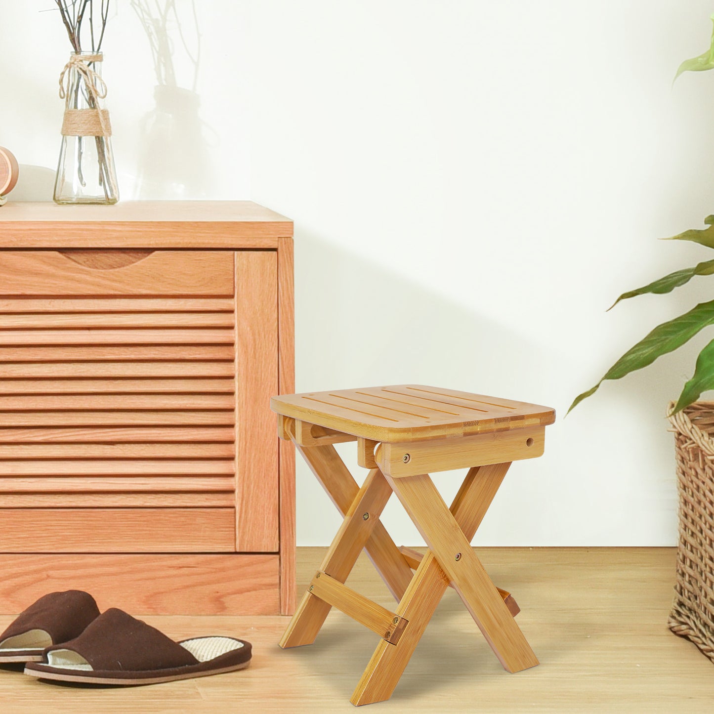 Foldable Step Stool Foot Rest - Natural