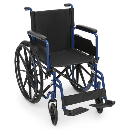 Manual Wheelchair - Blue, FDA Approved - 18"x16" Seat