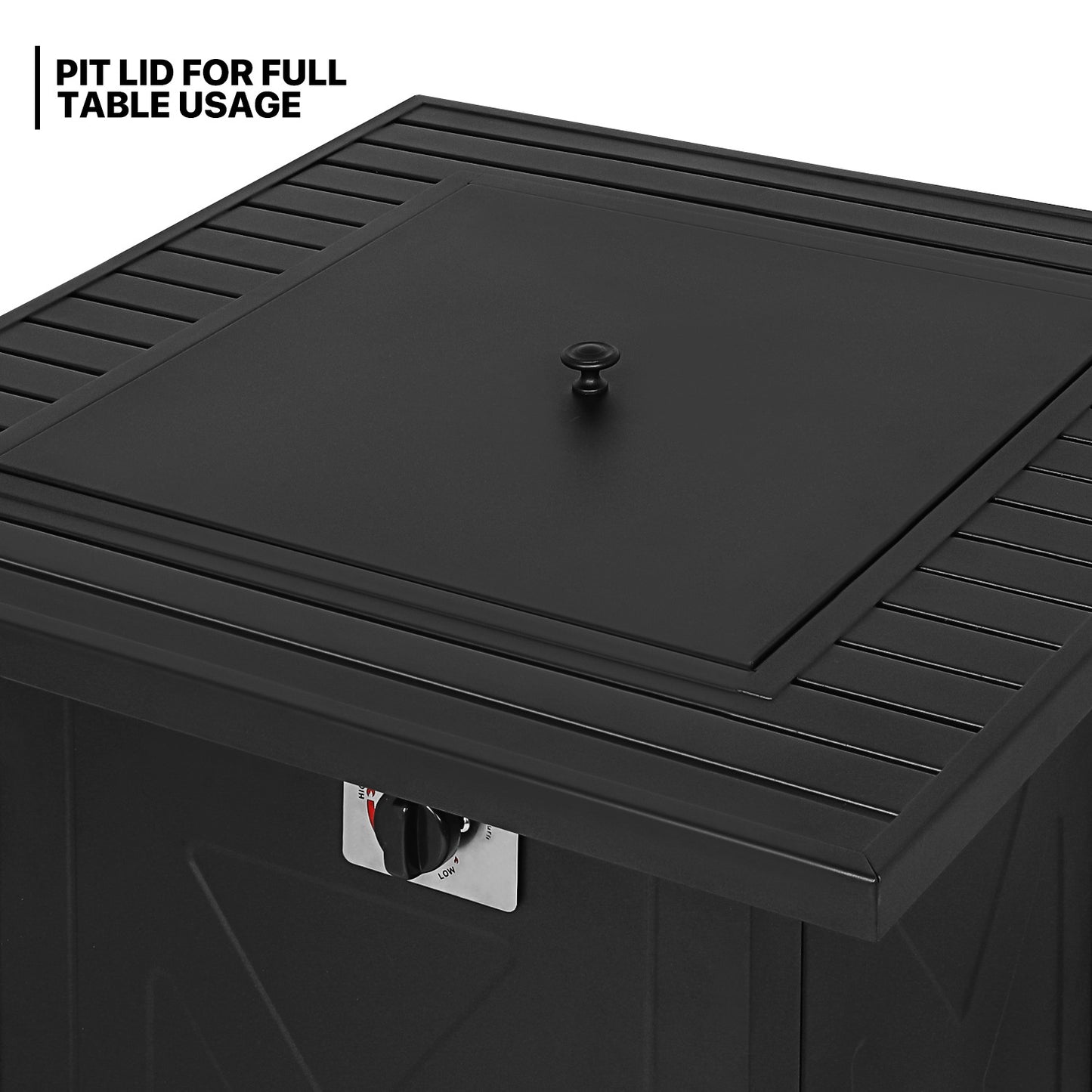 28" Square Fire Pit - Black