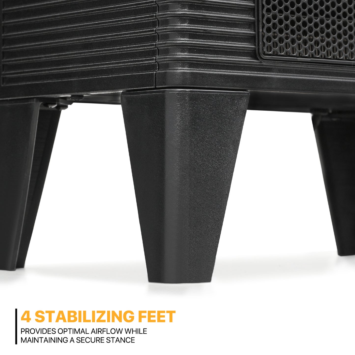 Freestanding Electric Fireplace - 1500W Space Heater - Adjustable Flame Brightness