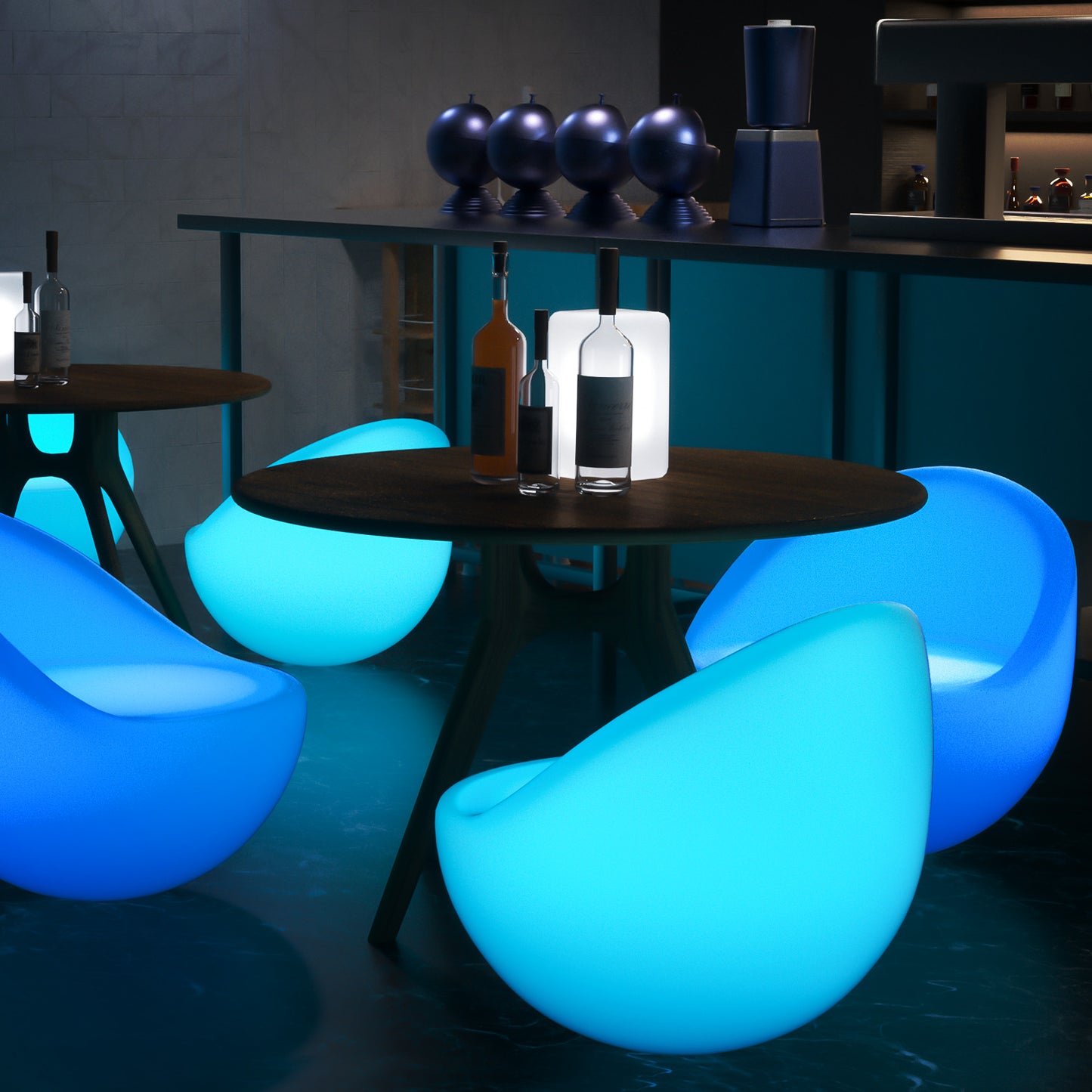 LED - Stool - Egg Shape - 16 Colors Remote Control