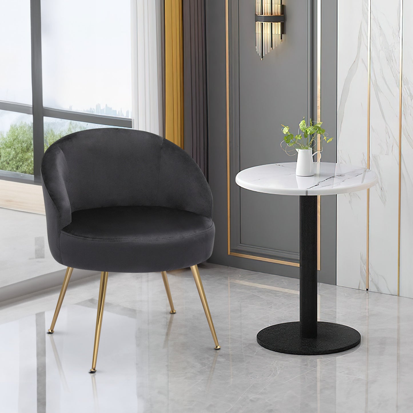 Modern Tufted Velvet Upholstered Accent Chair