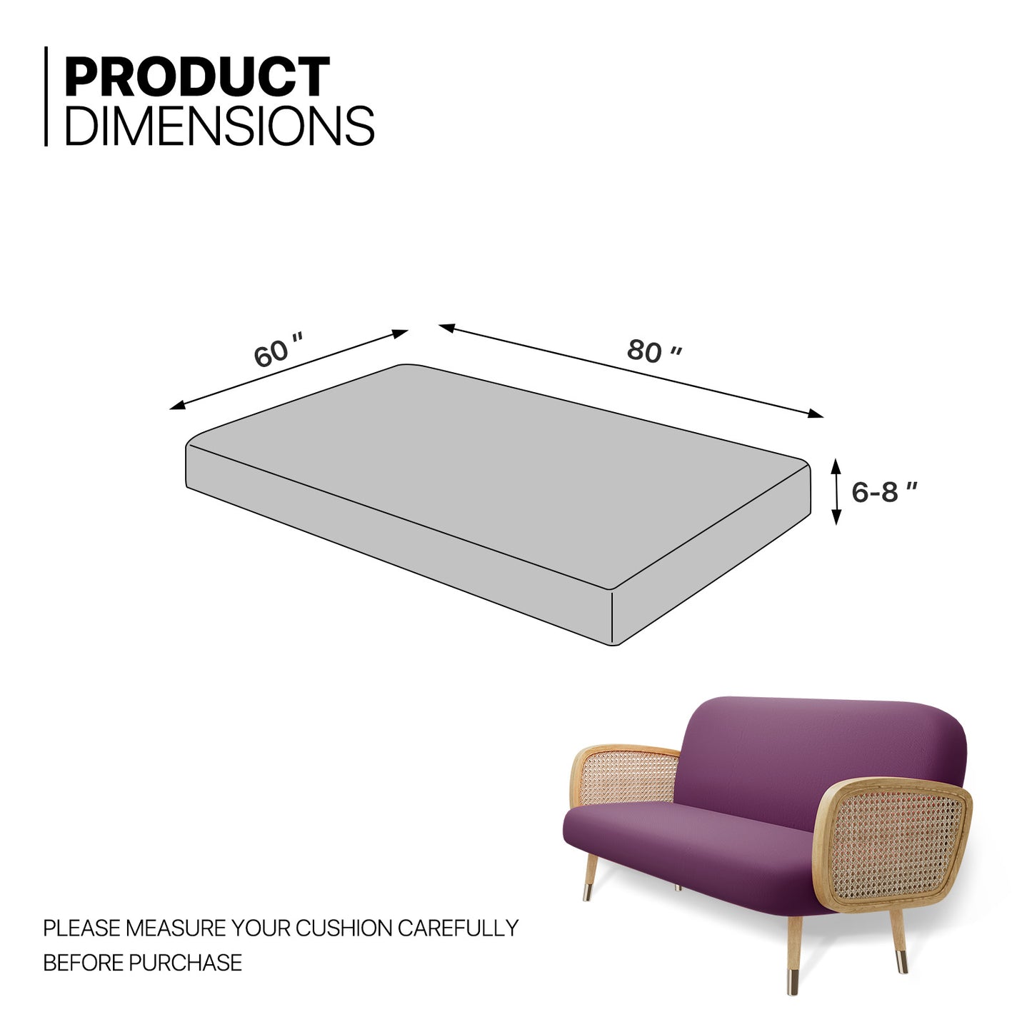Futon Cover - Polyester - Queen Size 60"x80"x2"