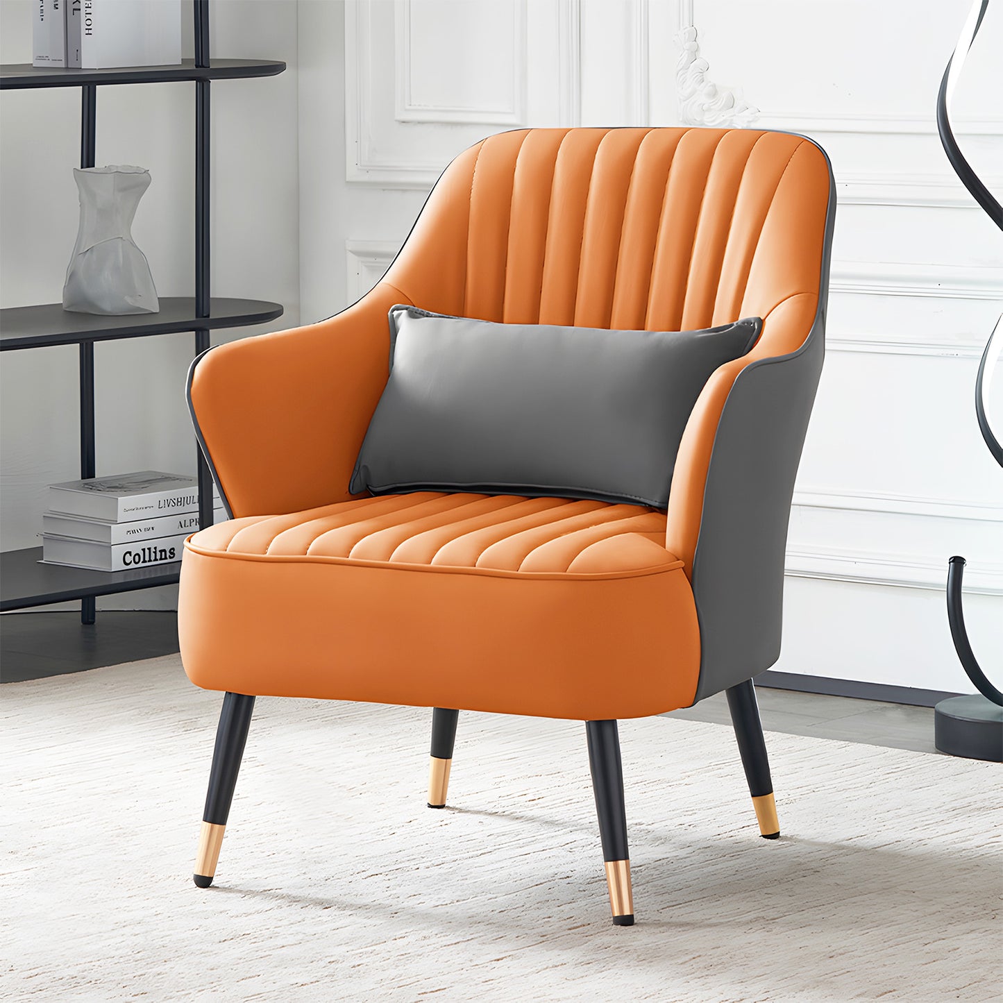 Laux Leather Accent Chair - Single Sofa - 30" Width