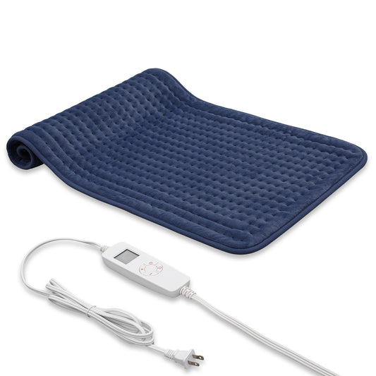 Electric Heating Pad - 20" x 24" Long Plush - Half an Hour Timer + 6 Heating Levels