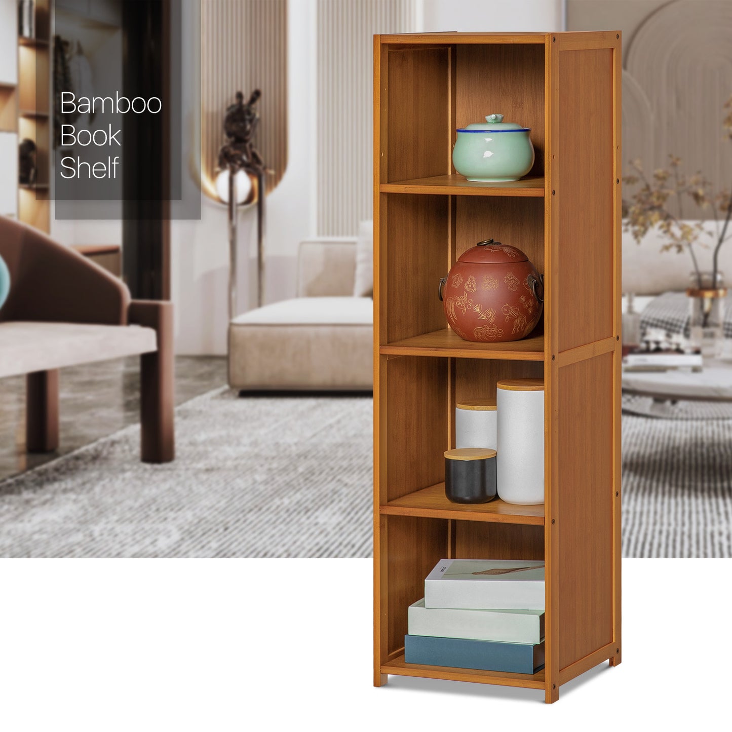 Doorless Bookcase - Brown