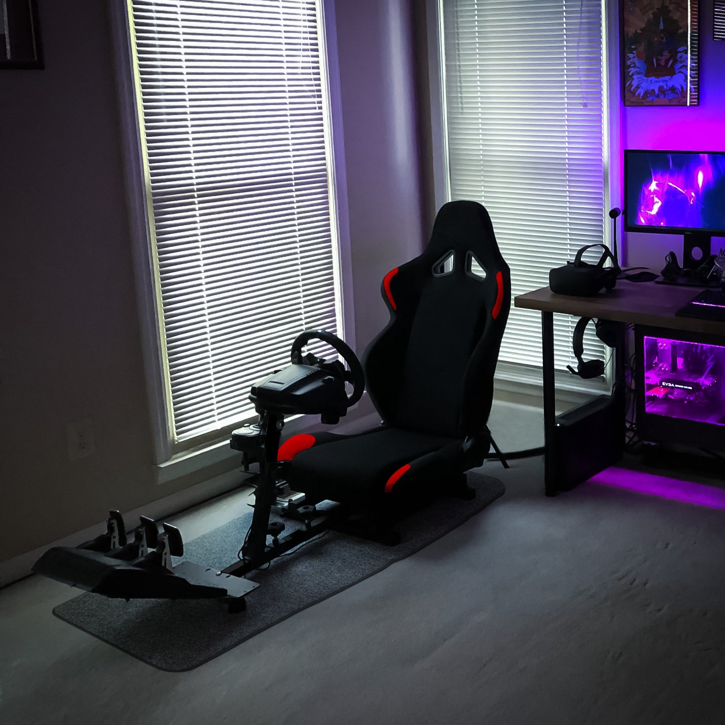 Racing Simulator Cockpi - Adjustable Gaming Seat - Red