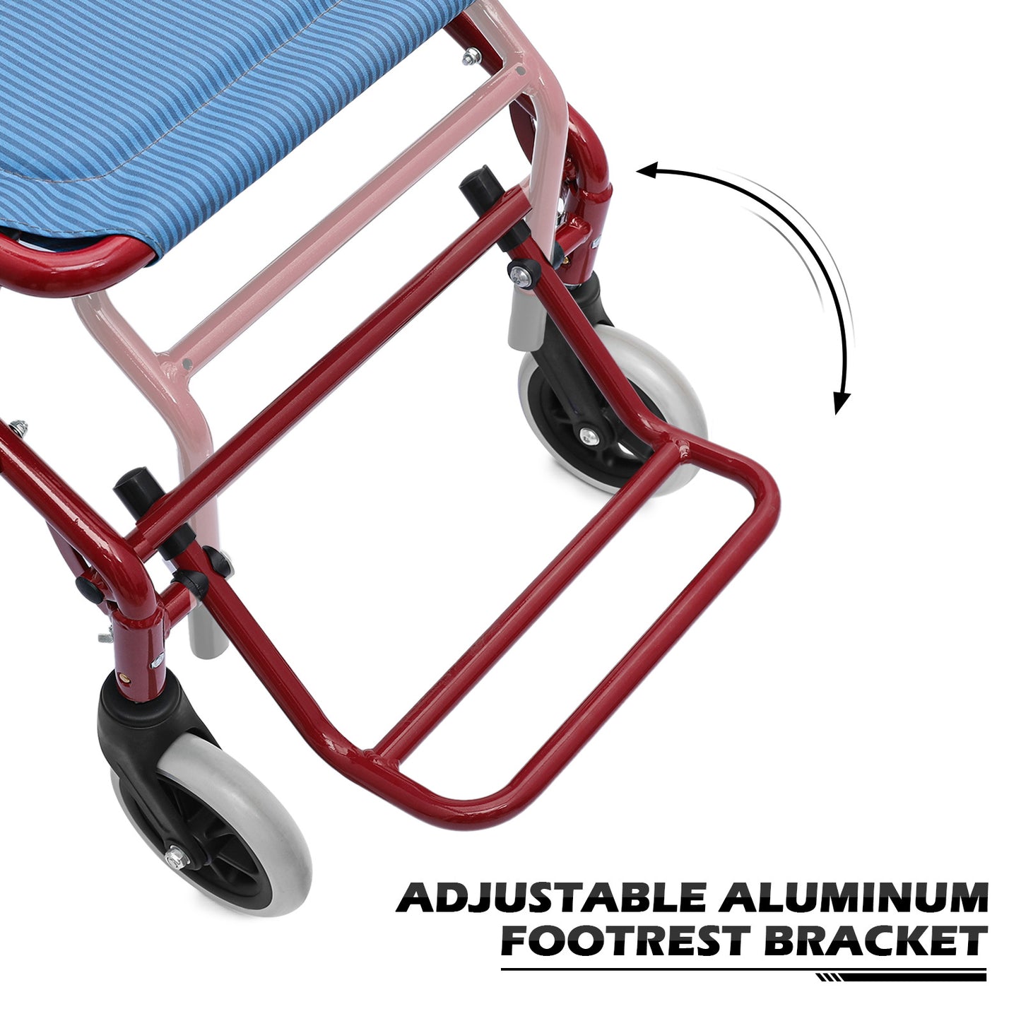 Transport Wheelchair - Red - Can Be Carry-on Plane
