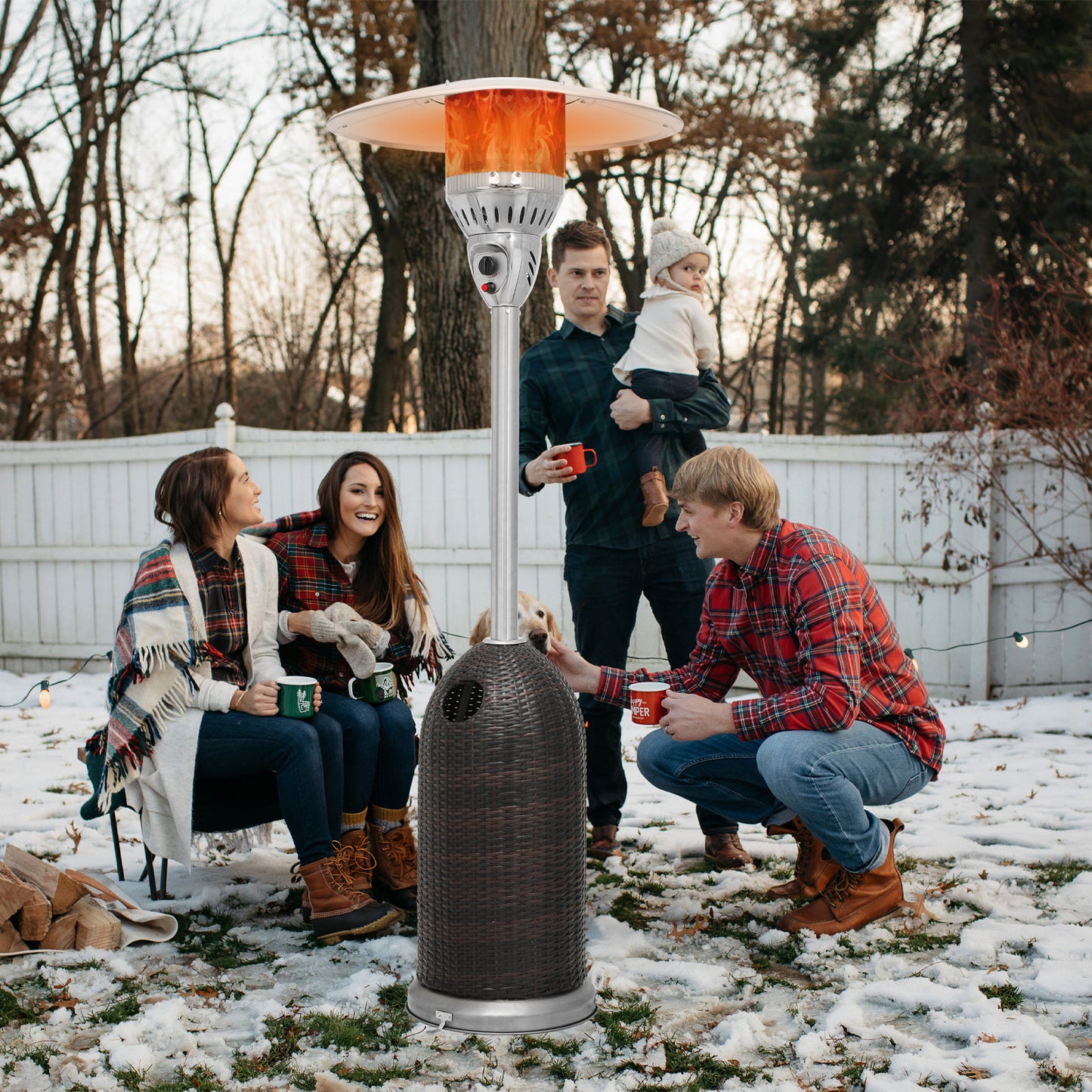 41,000 BTU Propane Patio Heater - 84 Inch Height - w/Wheels