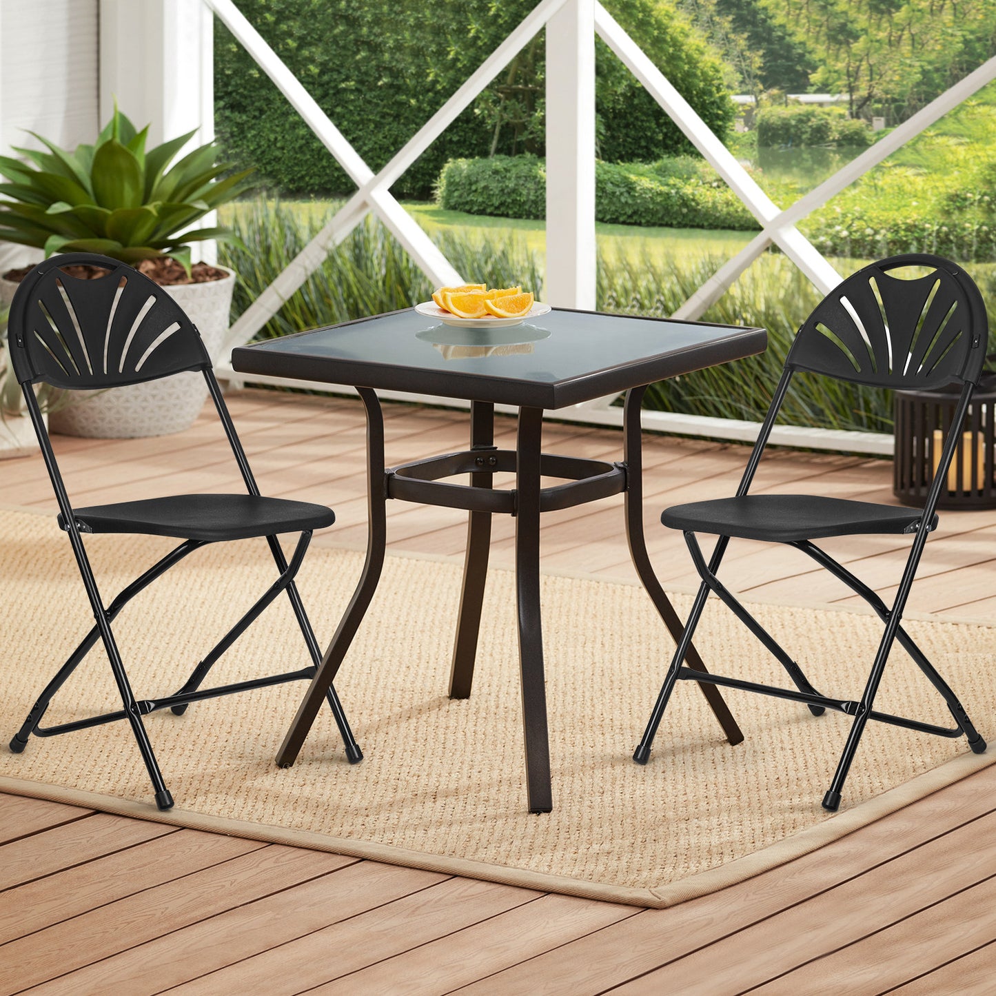 10 Pcs Fan Back Foldable Chair