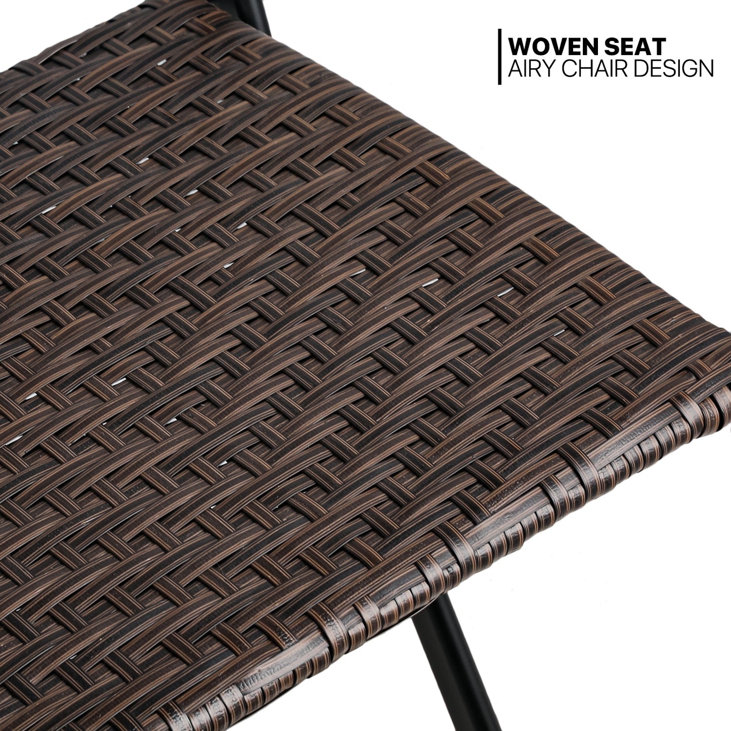 Set of 2 Foldable Patio Rattan Wicker Chair