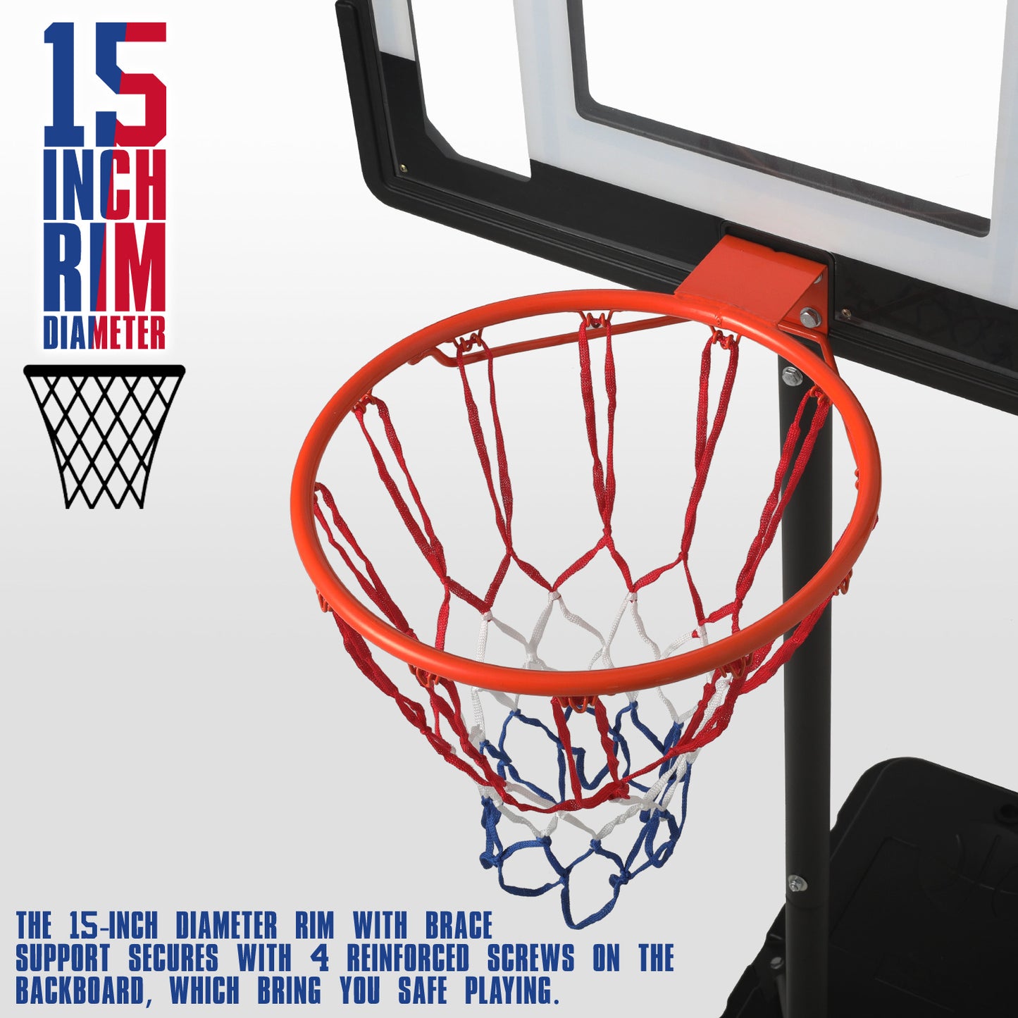 7 Ft Adjustable Height Portable Basketball Hoop