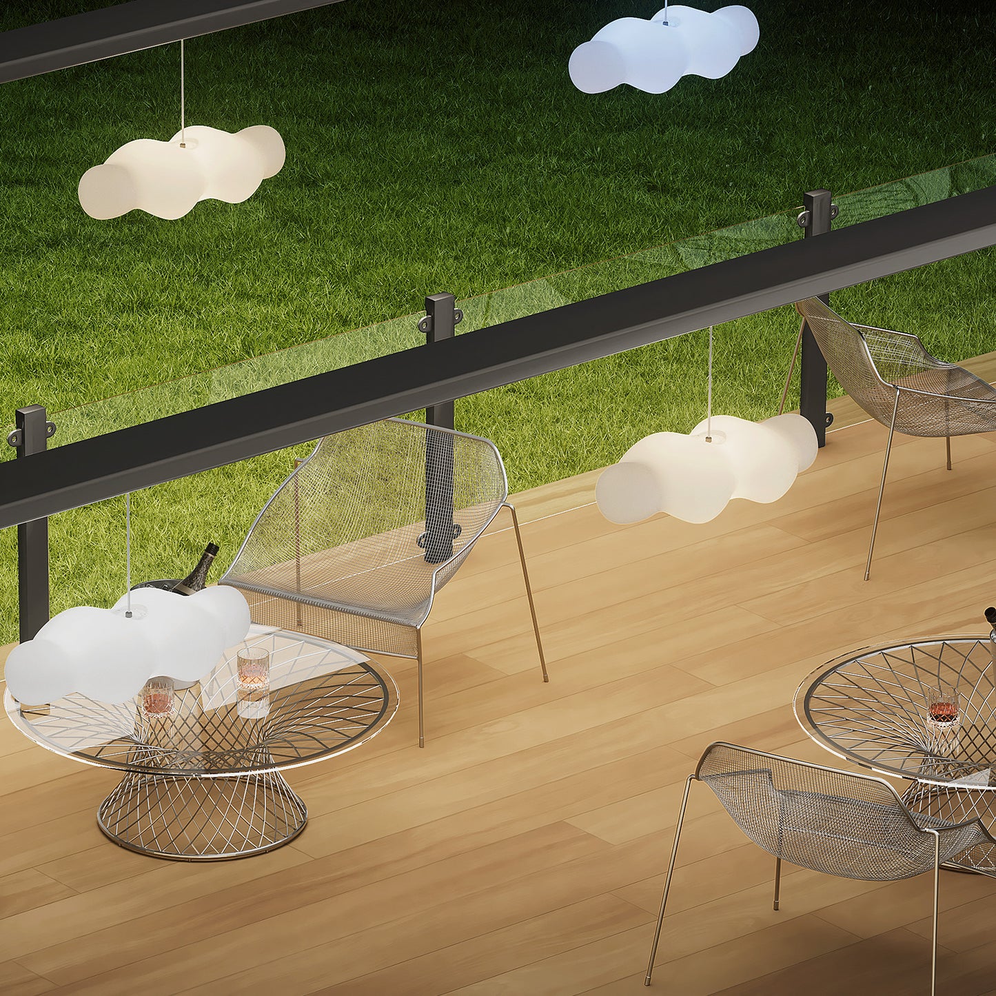 LED Pendant Light - Cloud Shape - White/Warm/Natural Light - w/Remote Control