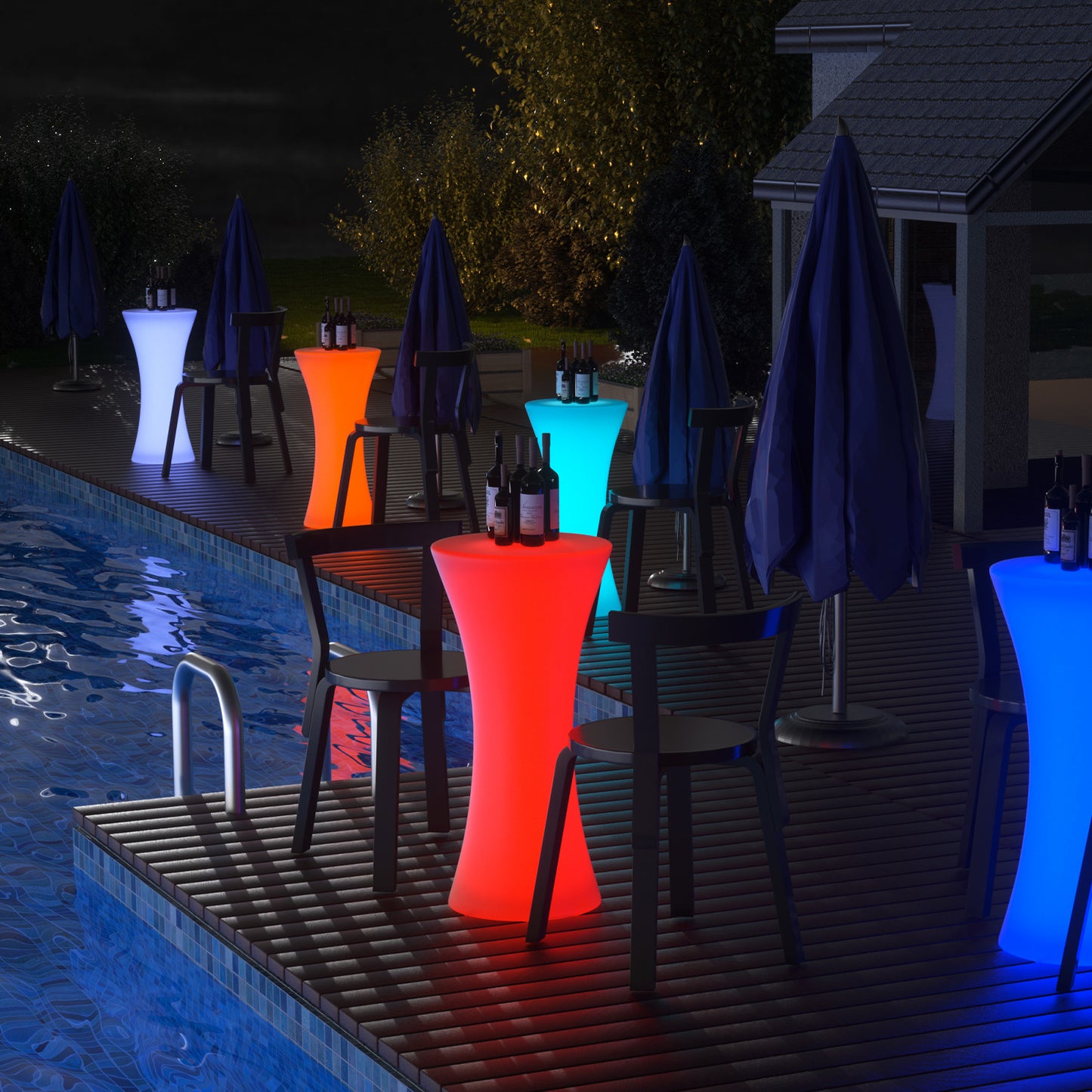 LED - Table - Round Standing - 16 Colors Remote Control