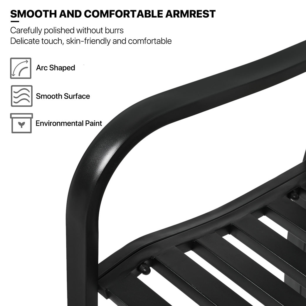 50" Iron Patio Garden Bench - Grid Pattern