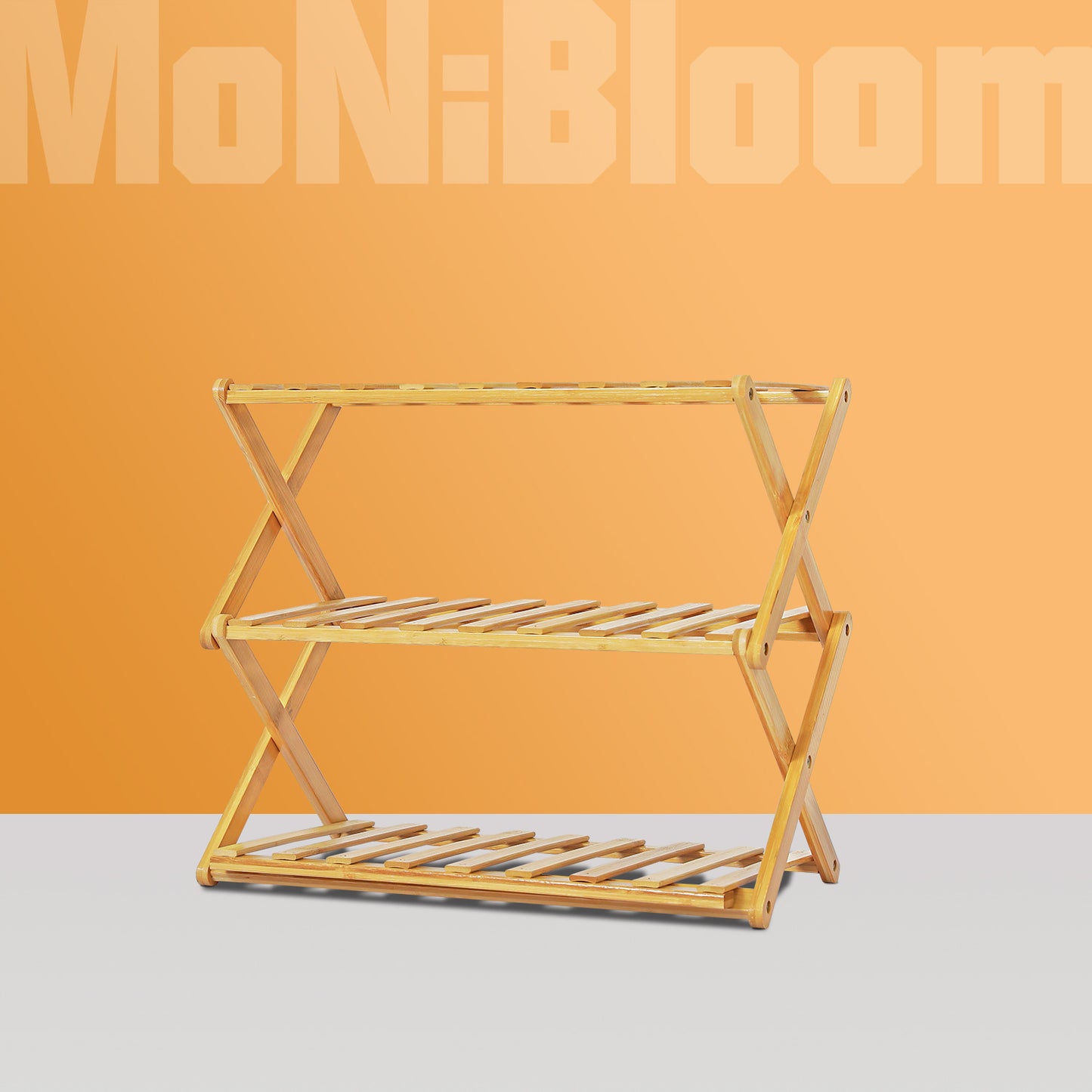 Foldable Multifunctional Shoe Rack Organizer - 3 Tier - Natural