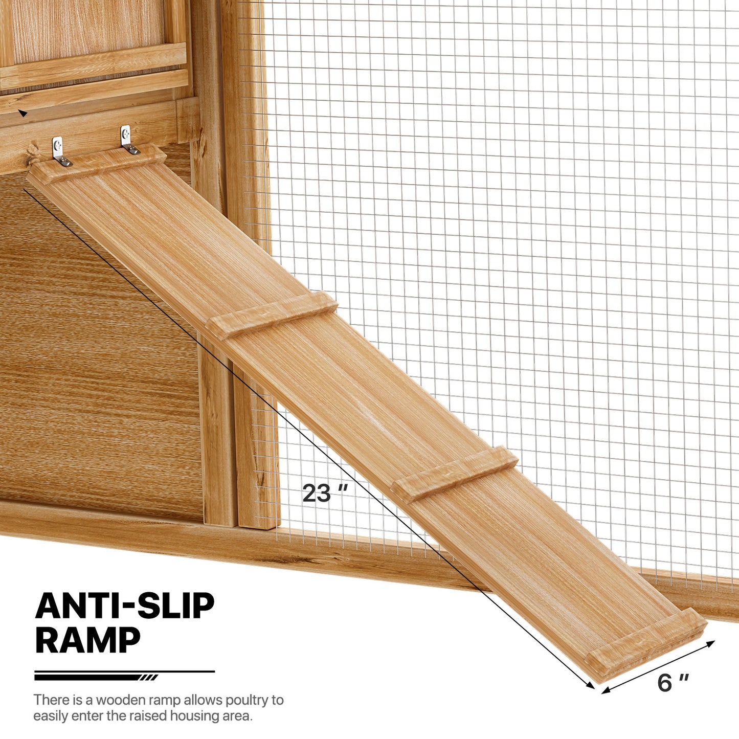 Wooden Chicken Bunny Rabbit Hutch Hen House Poultry Cage with Ramp+Nesting Box