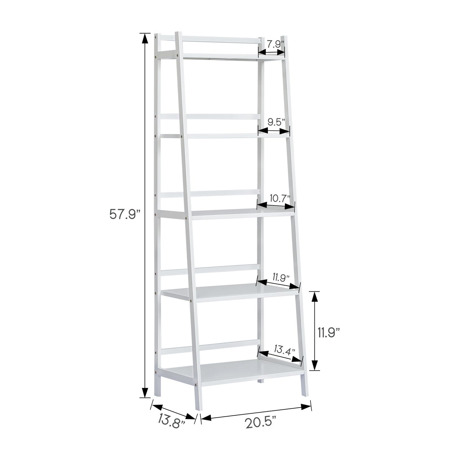 Simplified Trapezoid Multi-Functional Flower Plant Rack - 5 Tier - White