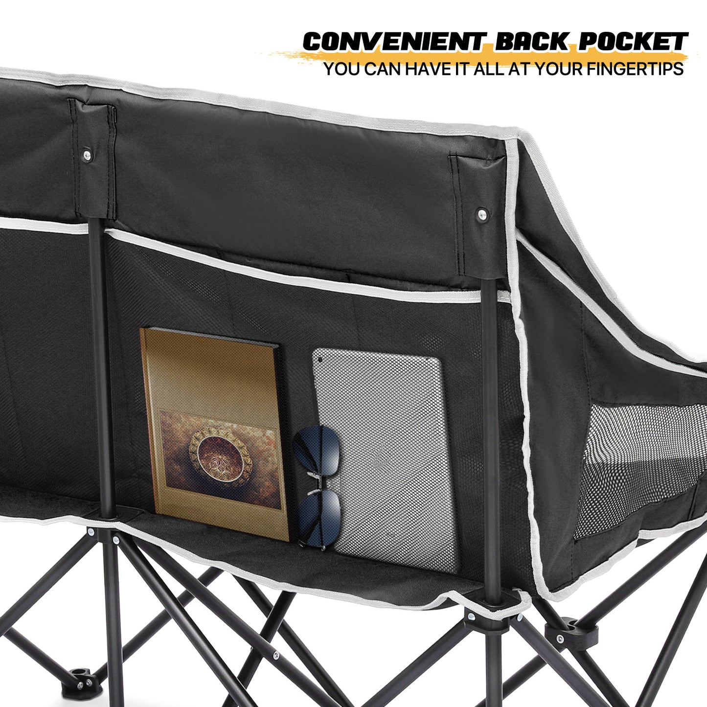 Folding Double Chair - Steel Tube - Oxford Fabric