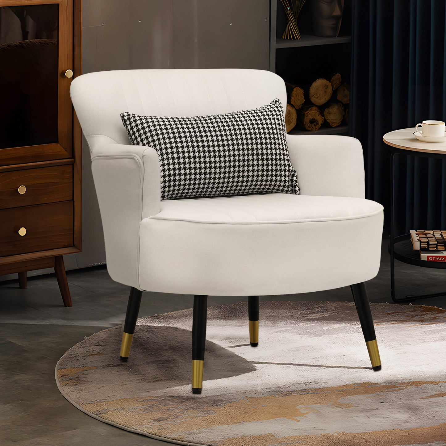 Laux Leather Accent Chair - Single Sofa - 30" Width