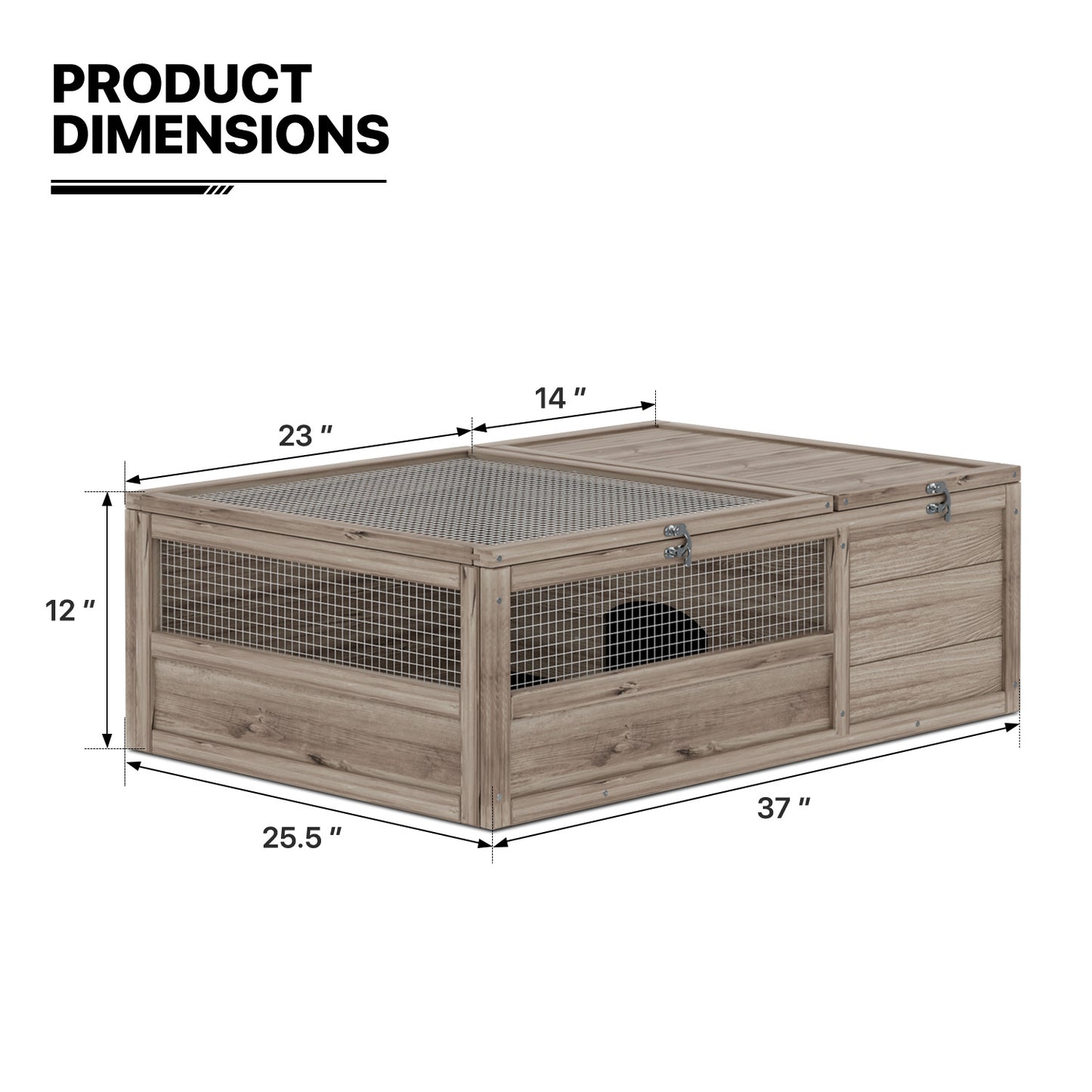 36.5"x26.5" Wooden Filp Up Chicken Coop Hutch Rabbit