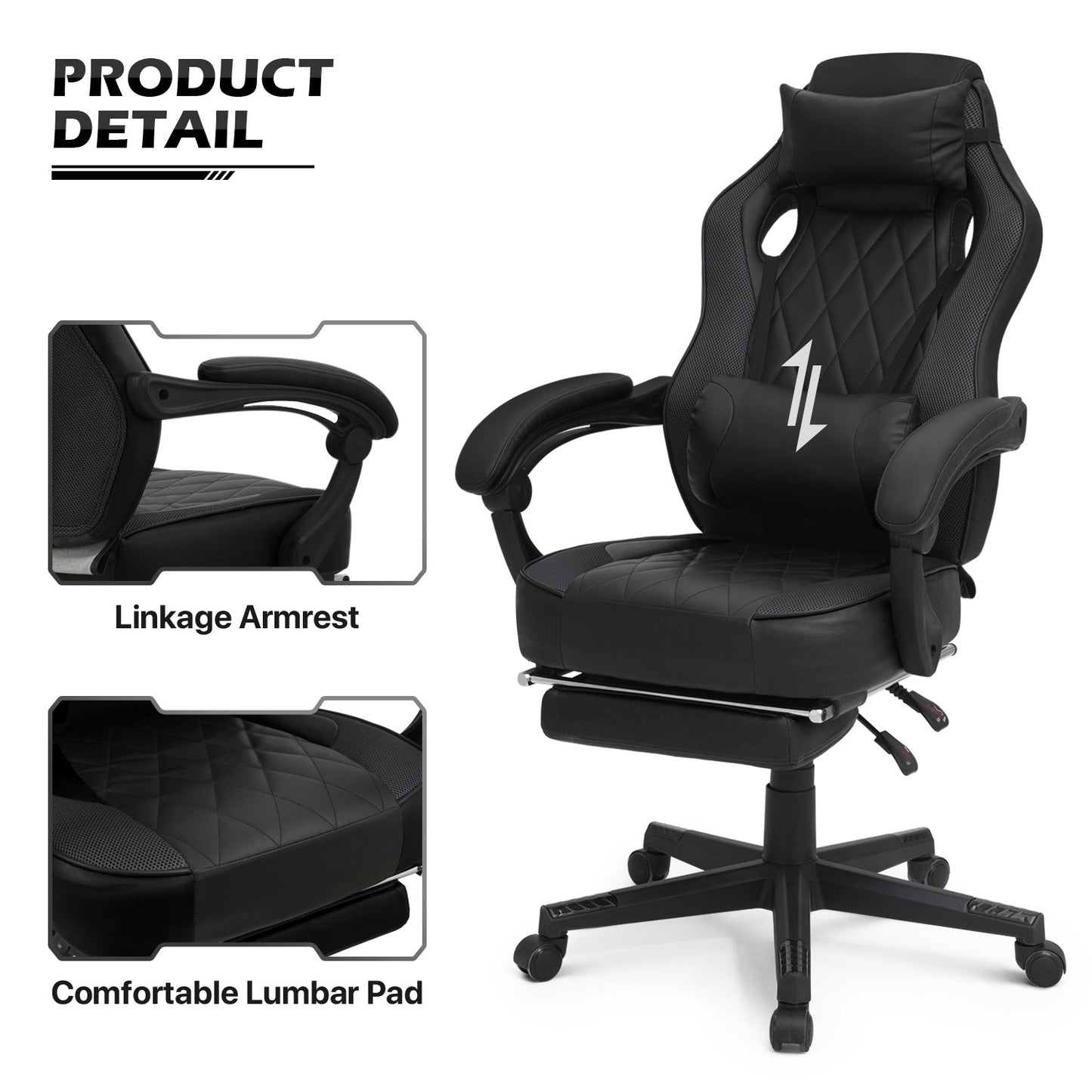 Reclinable Gaming Chair w/Footrest #002