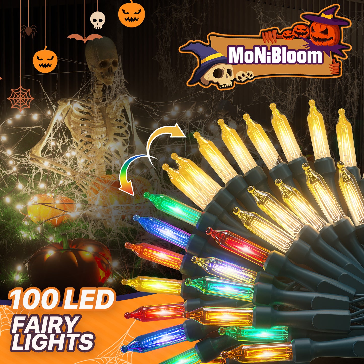 LED String Fairy Light - 100 Bulbs, 33 Ft - 8 Modes - Connectable