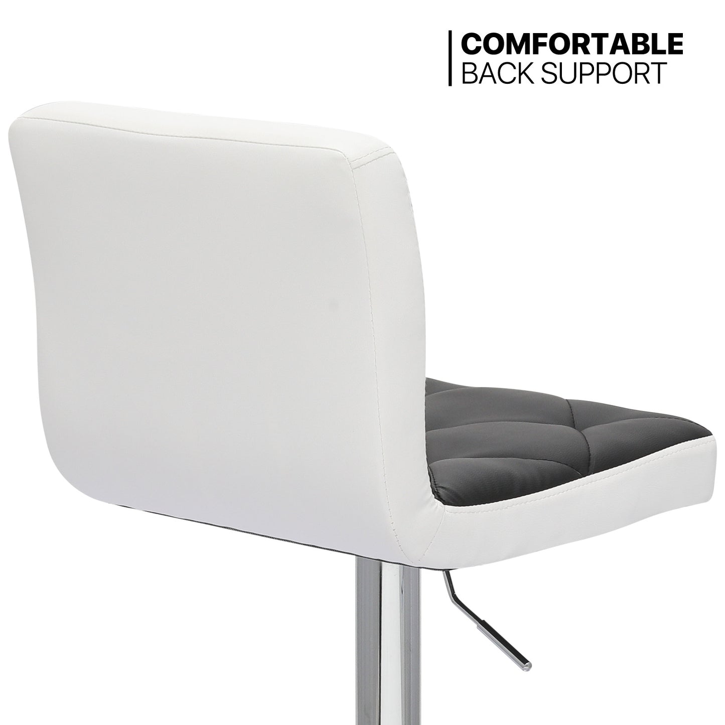 Set of 2 Leather Bar Stool Modern Adjustable Swivel Kitchen Counter Height Chair