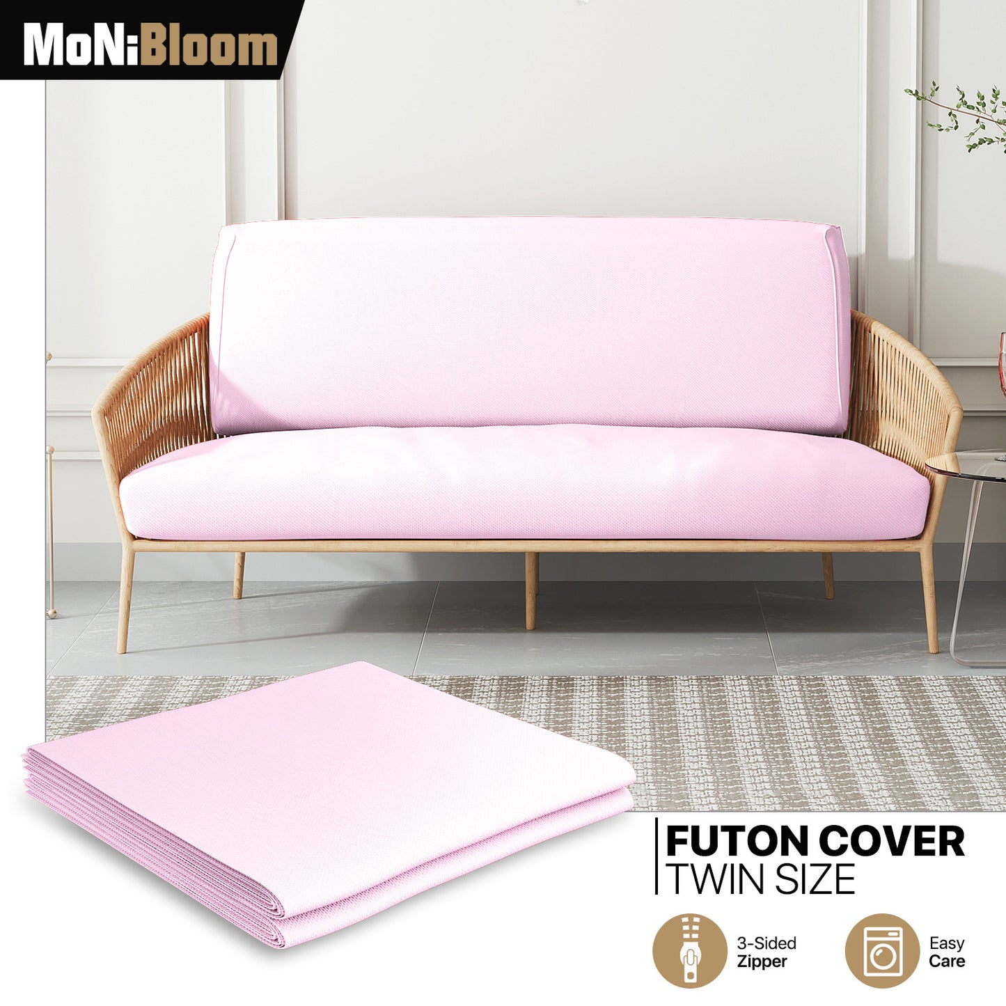 Futon Cover - Polyester - Twin Size 39"x75"x2"
