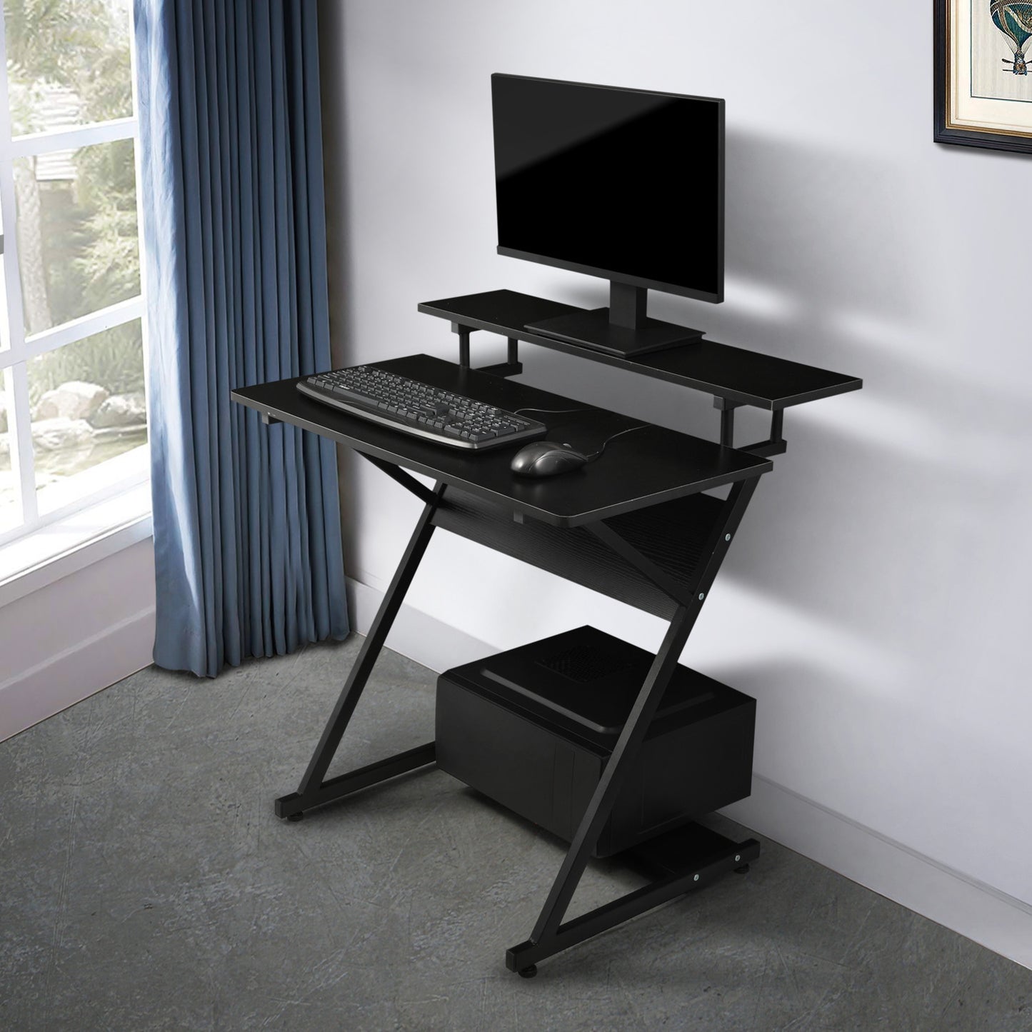 Computer Desk 31.5"x23"x32.5" - w/Monitor Shelf & CPU Stand