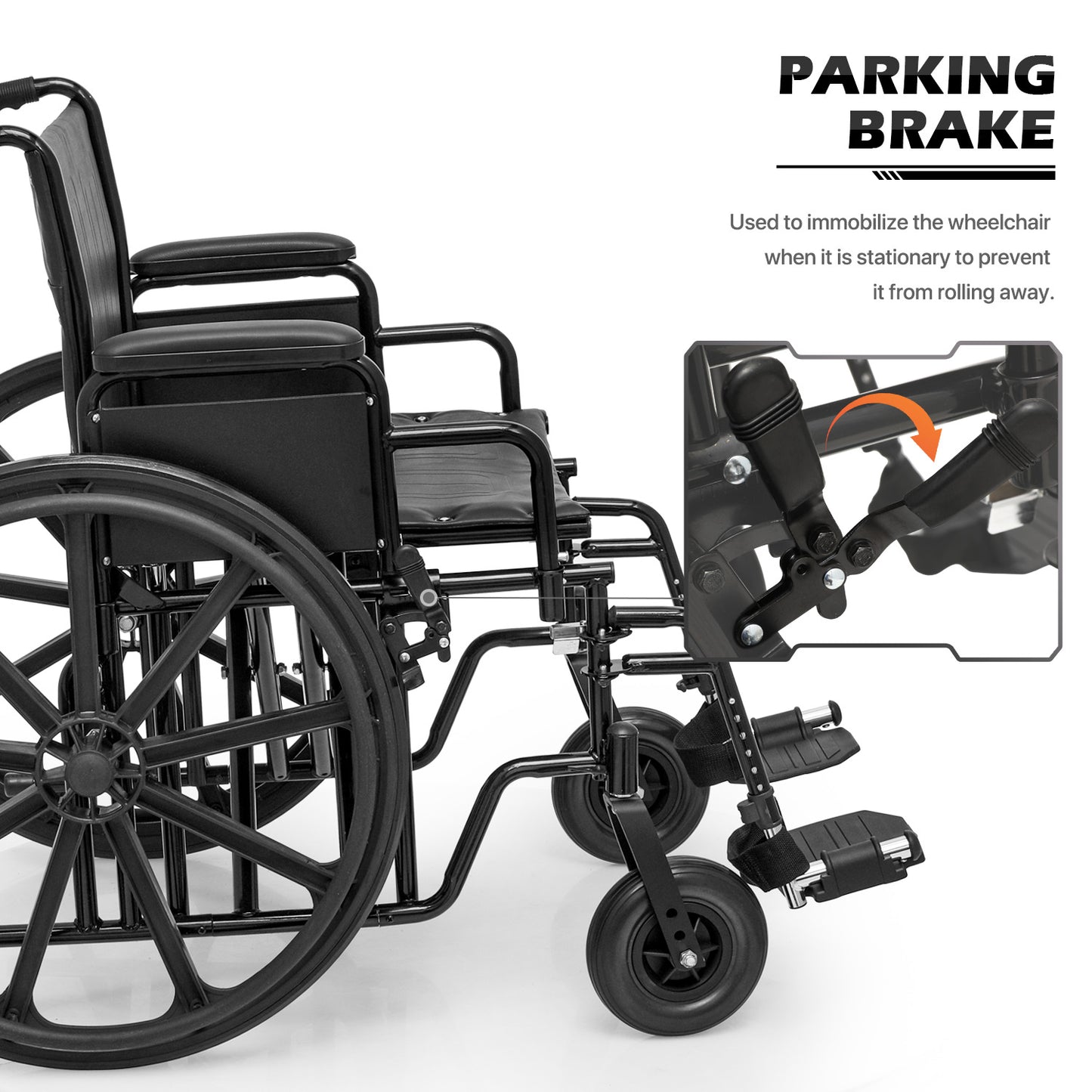 Manual Wheelchair - Extra Width 24"x17.5" Seat - FDA Approved