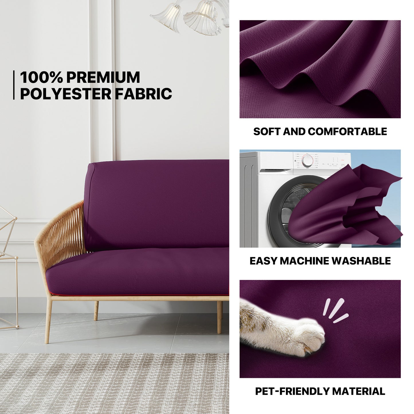 Futon Cover - Polyester - Twin Size 39"x75"x2"