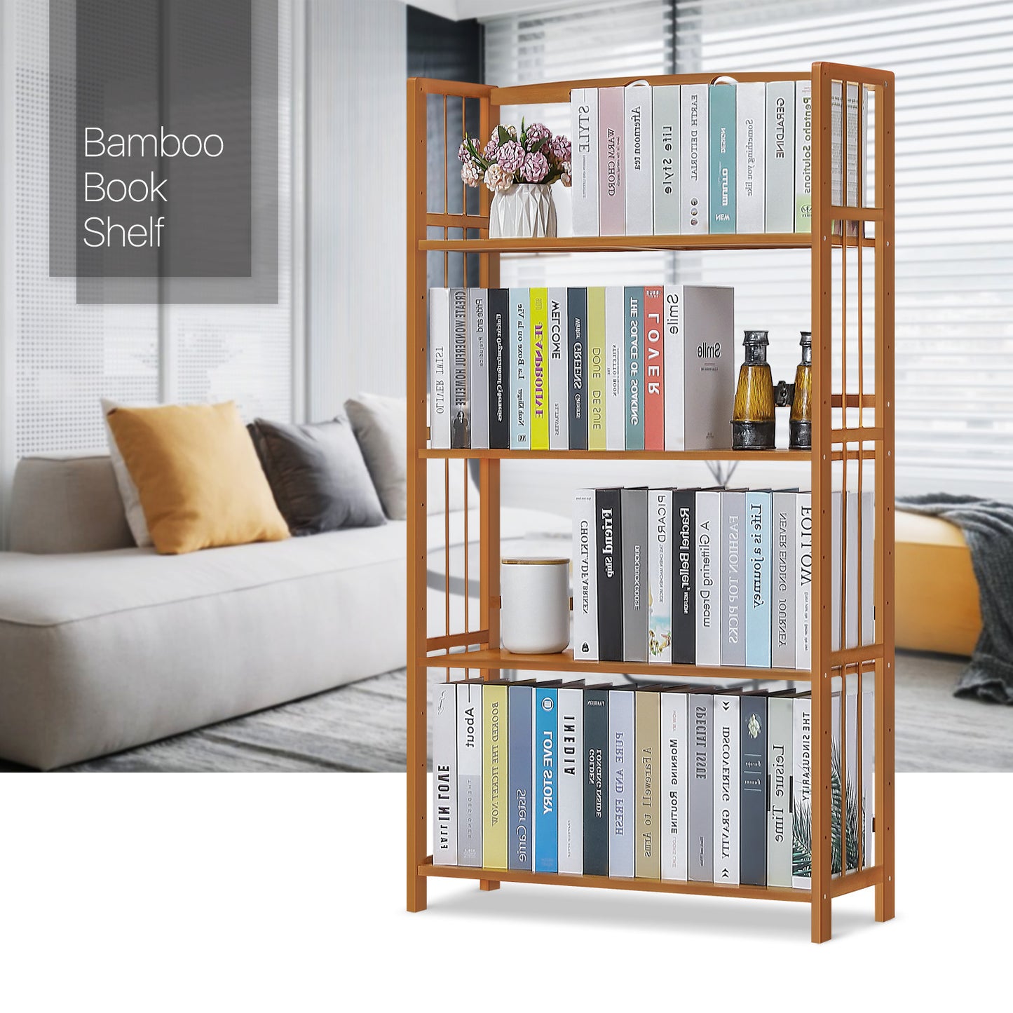 Adjustable Multi-Functional Shelving Organizer - 4 Tier - Natural
