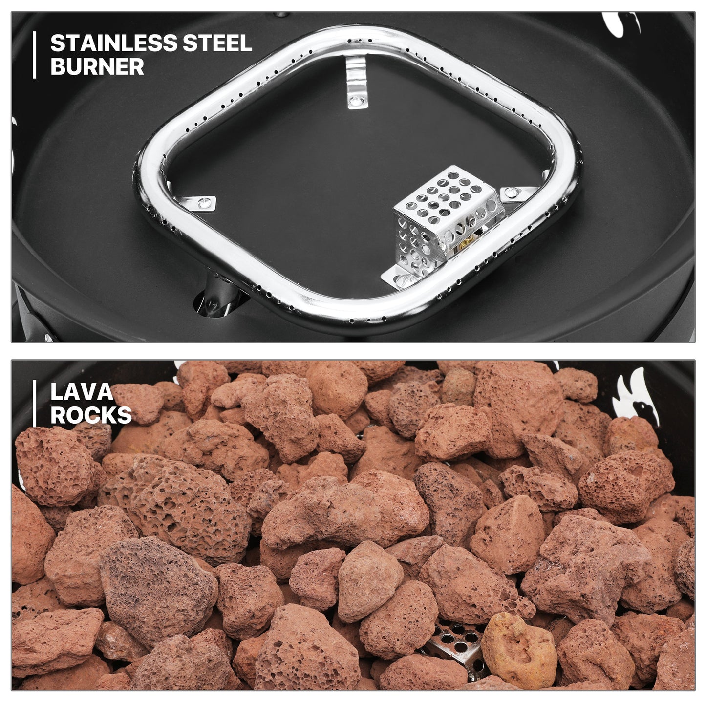 52,000 BTU Propane Fire Pit - with Cover, Lava Rocks