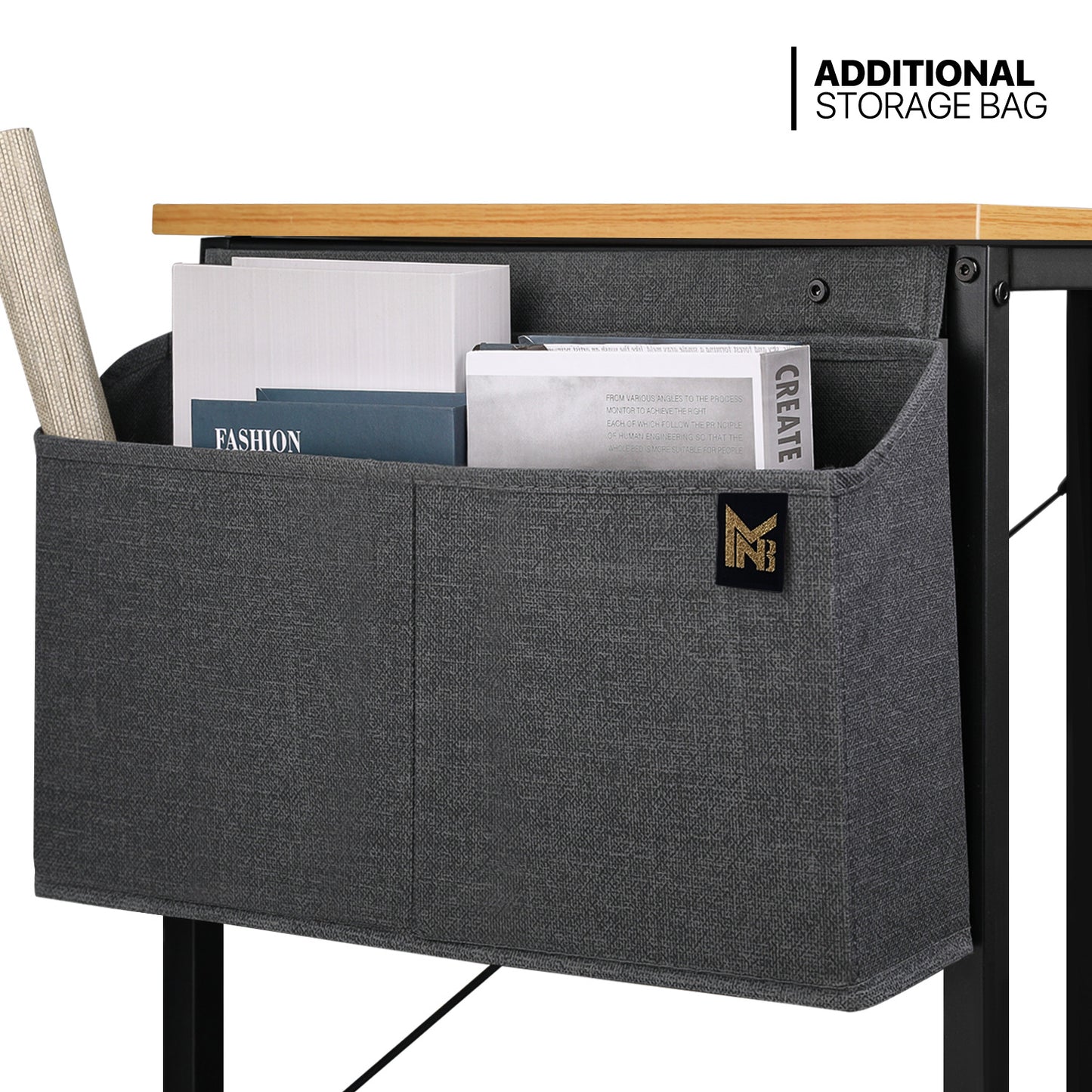 Light Walnut Wood Computer Desk (Various sizes) - with Storage Bag