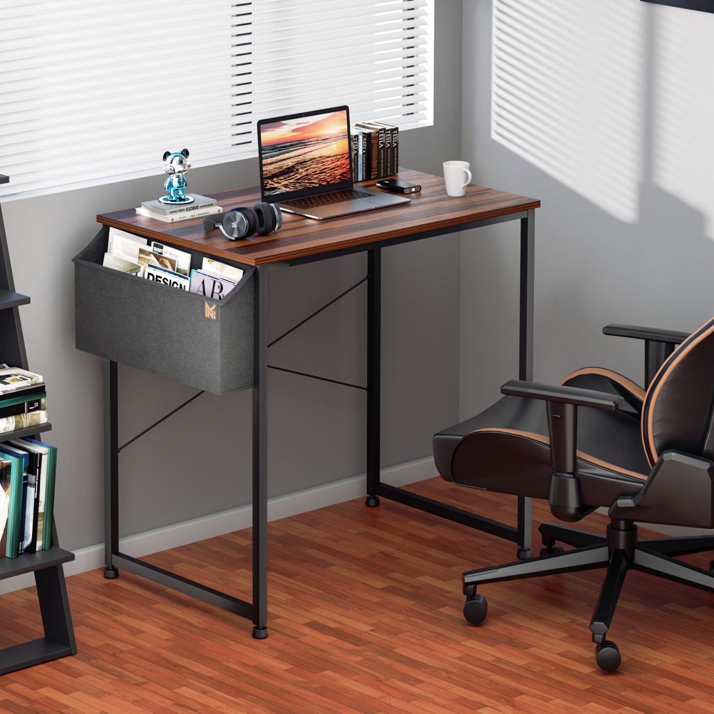 Walnut Wood Computer Desk (Various sizes) - with Storage Bag
