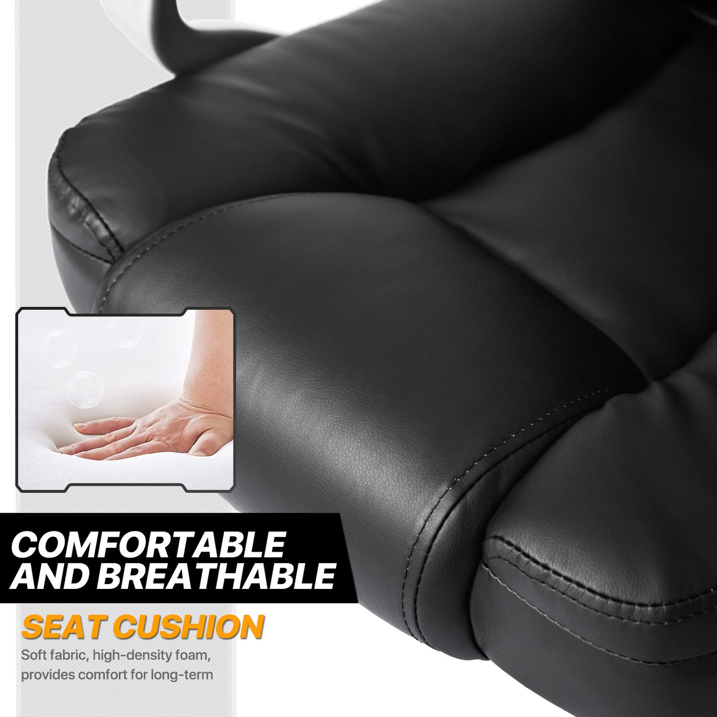 Faux Leather Executive Chair - 29" x 47" Studded Mat Set