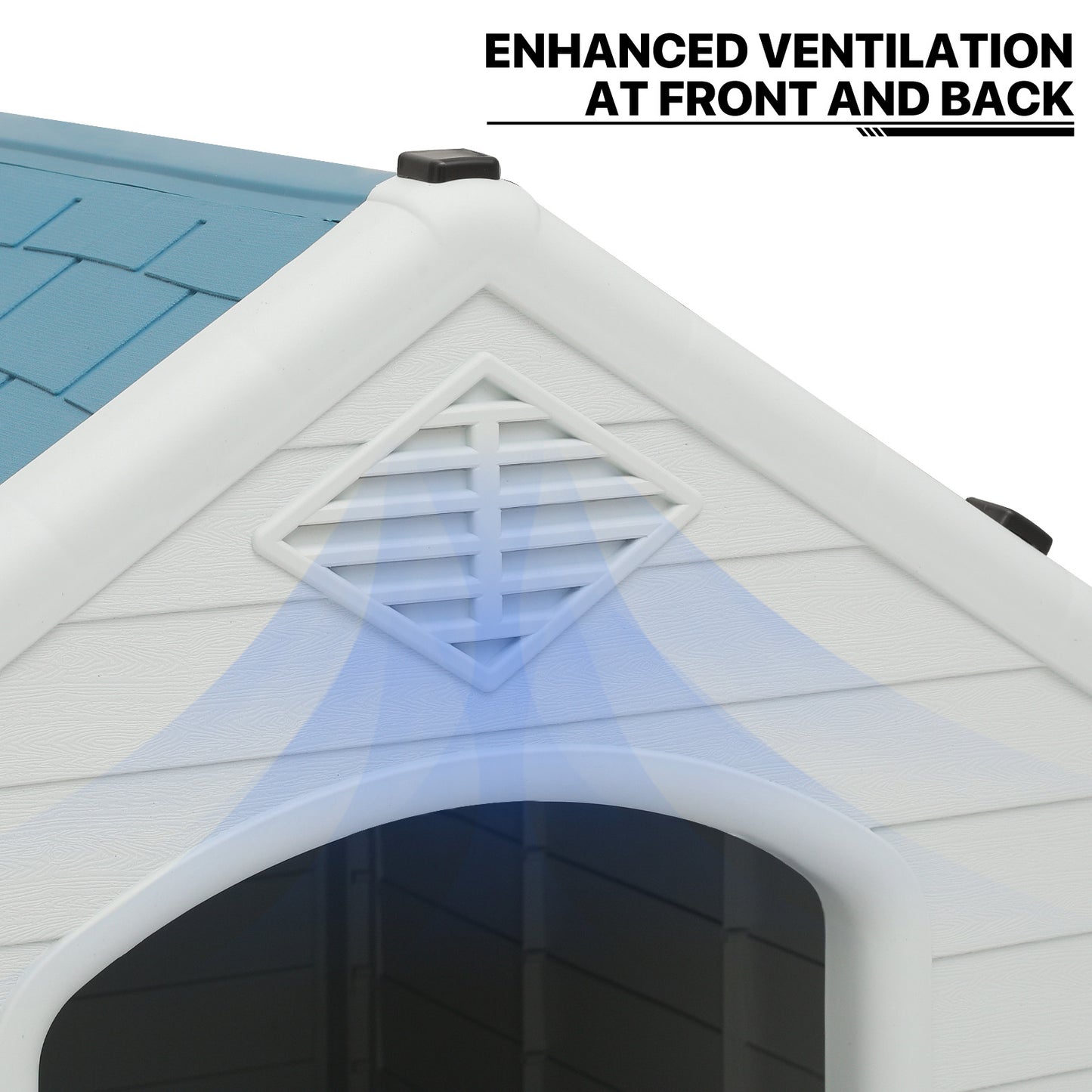 Plastic Dog House - with Air Vent, Elevated Floor