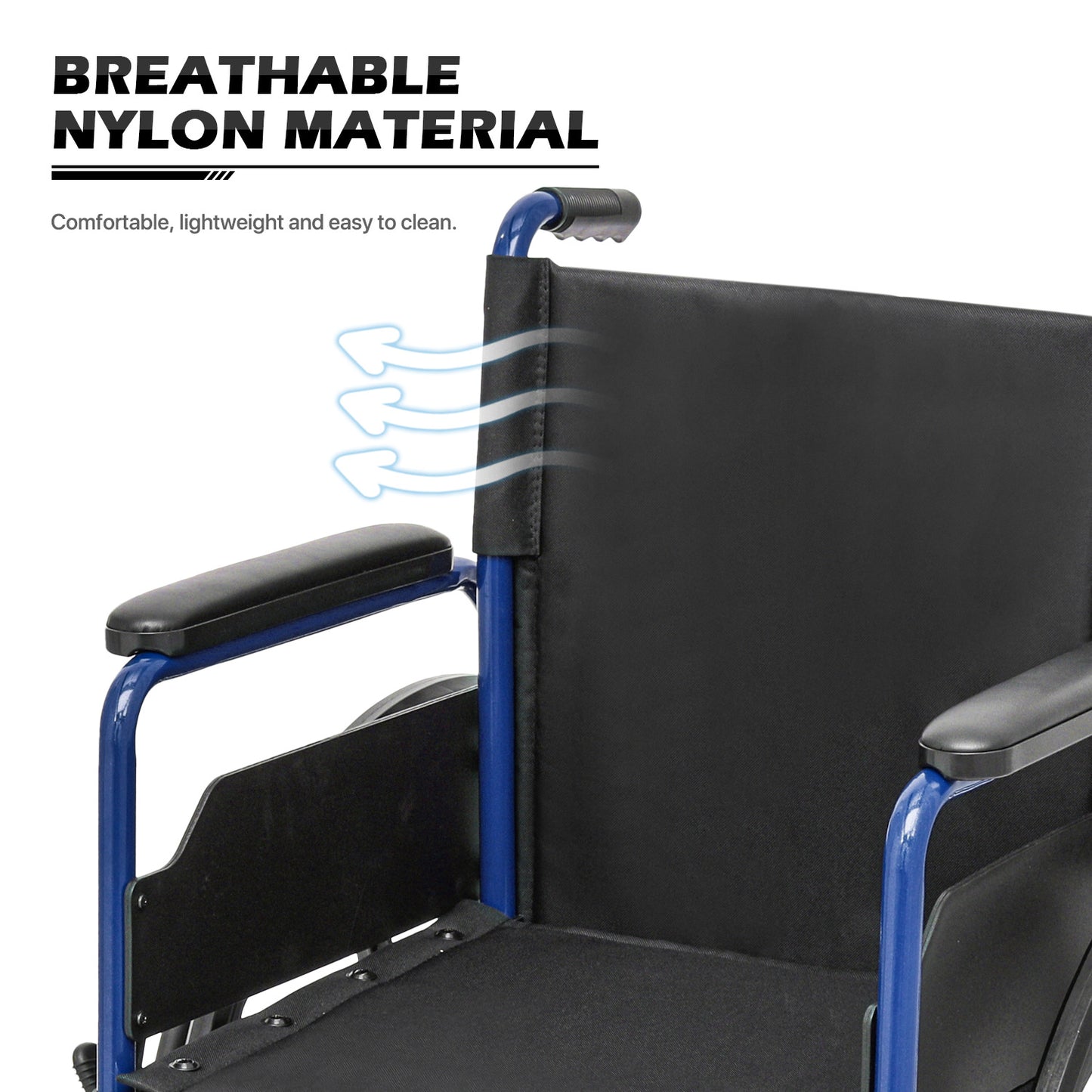 Manual Wheelchair - Blue, FDA Approved - 18"x16" Seat