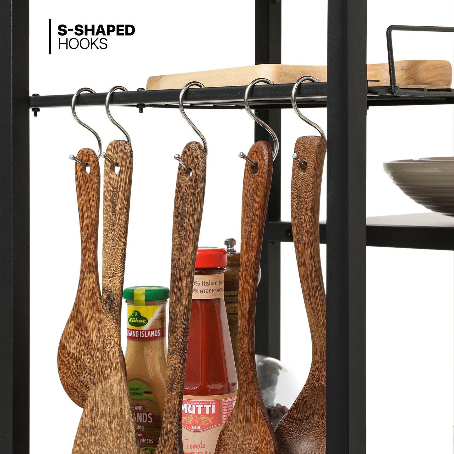 Kitchen Baker's Rack 35.5"x16"x33" - with Shelf & Movable Basket