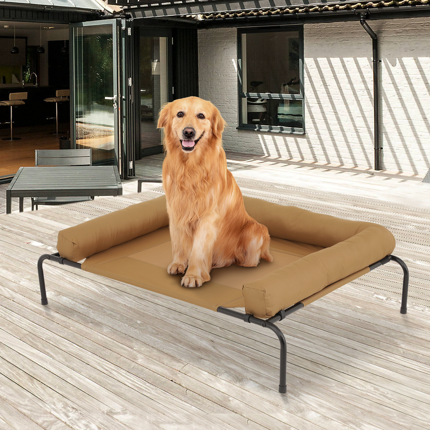 Elevated Dog Bed - w/ Removable Bolster - 48'' Length