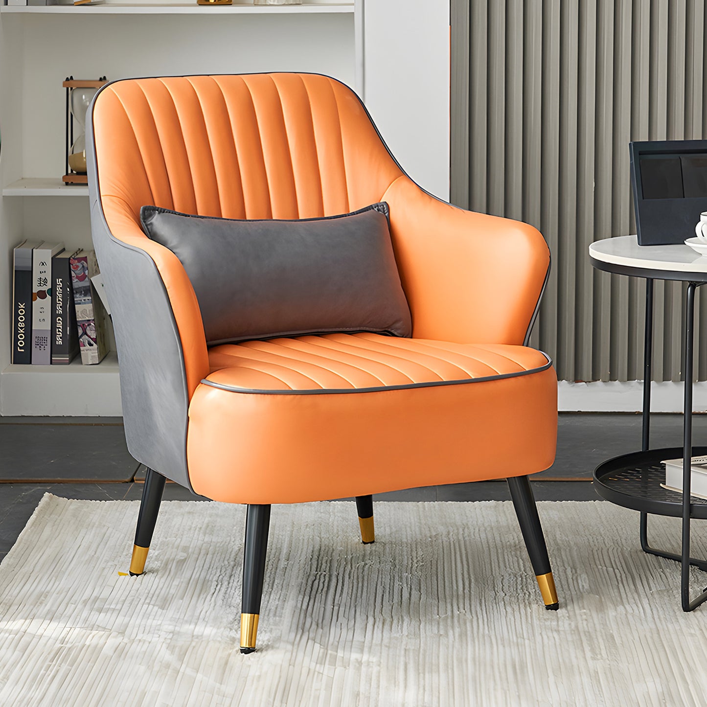 Laux Leather Accent Chair - Single Sofa - 30" Width