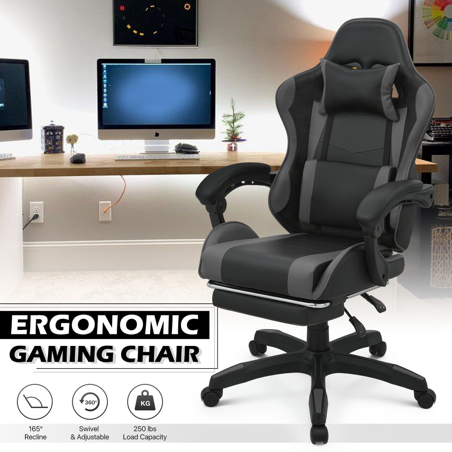 Reclinable Gaming Chair w/Footrest #001