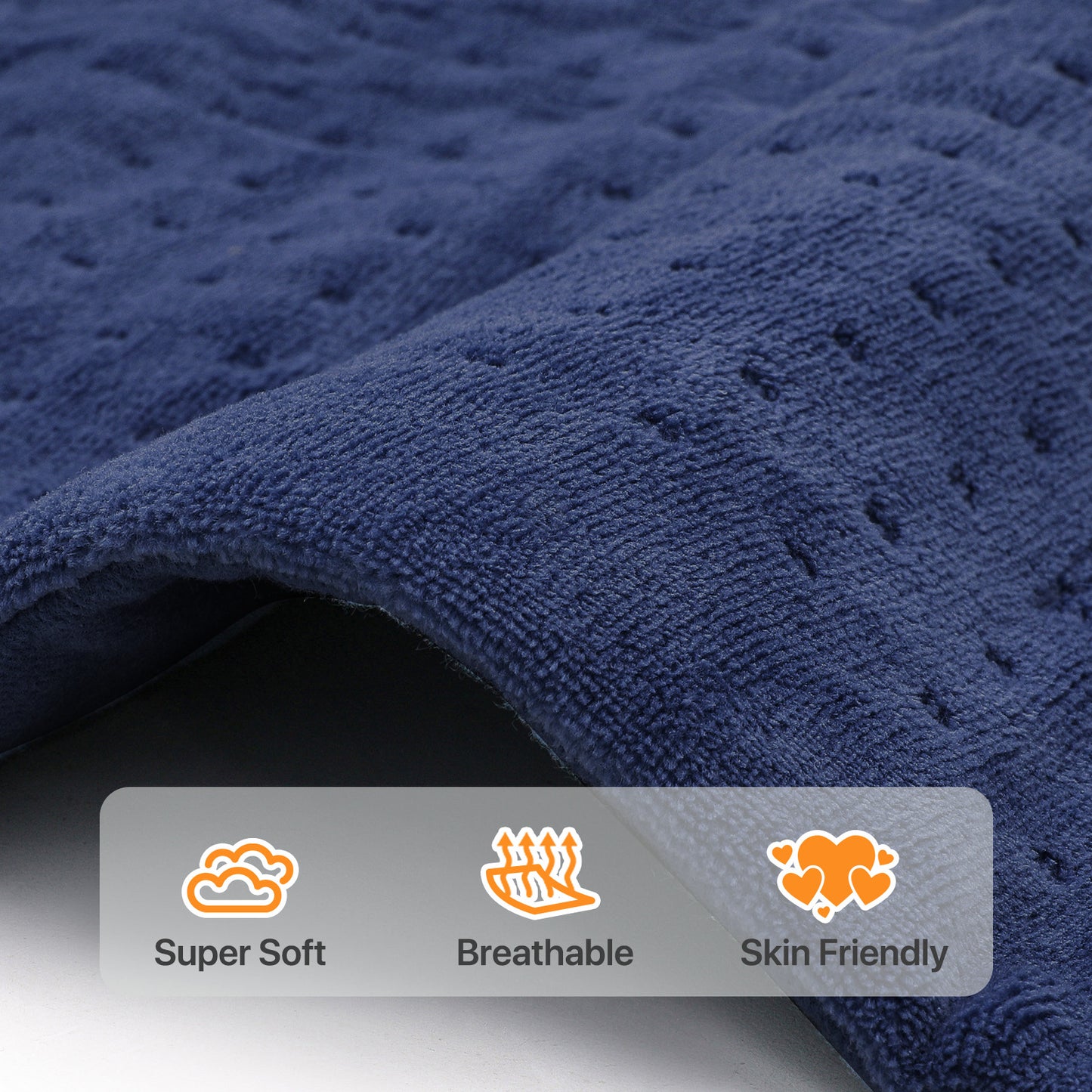 24" x 12" Electric Heating Pad - Coral Fleece + Knitted Fabric - Half an Hour Timer + 3 Heating Levels